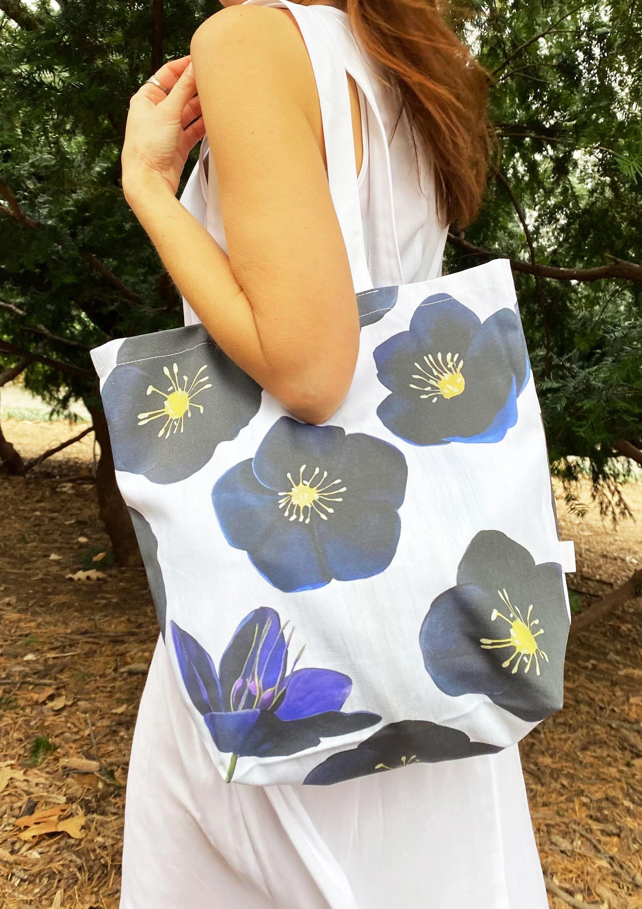 Tote Bag: Black Hellebore on Snow
