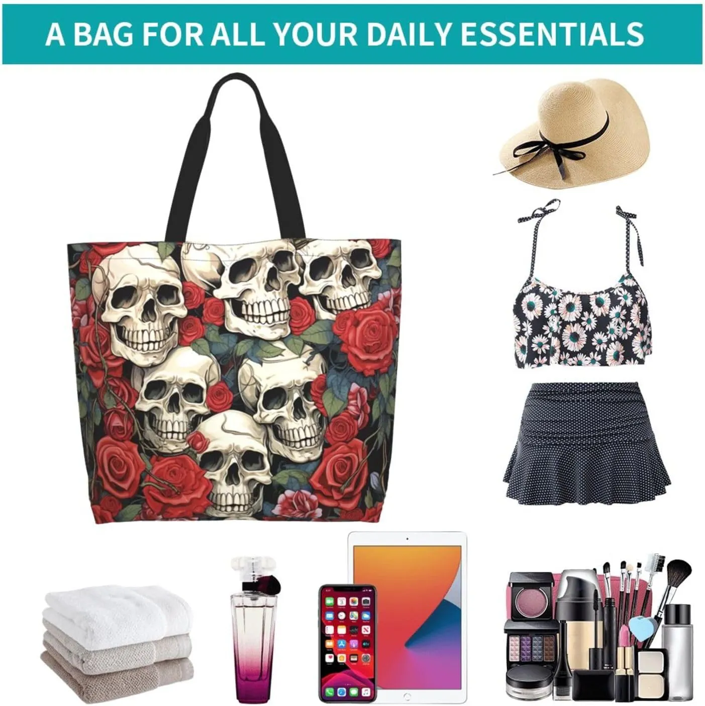 Tote Bag for Women Grocery Bag Reusable Shopping Bag Country lifestyle Handbag Foldable Shoulder Bag