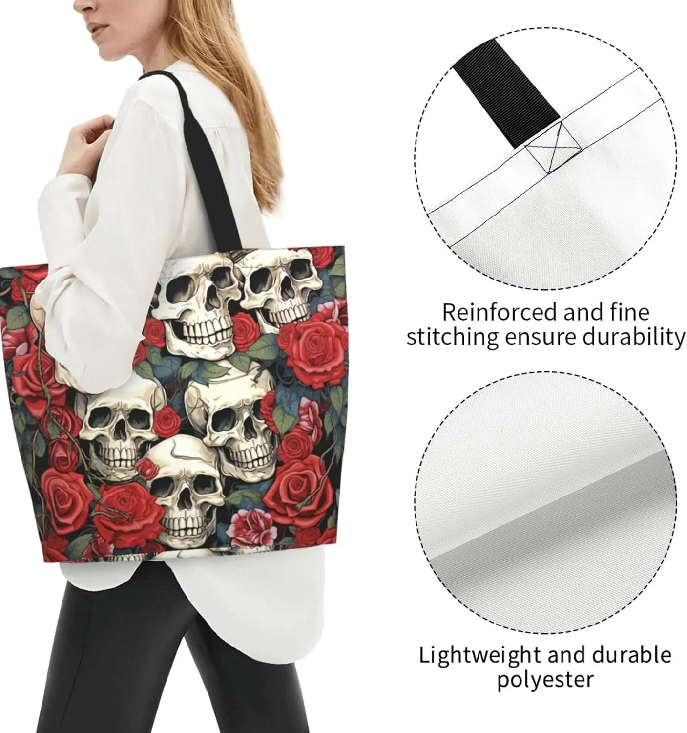 Tote Bag for Women Grocery Bag Reusable Shopping Bag Country lifestyle Handbag Foldable Shoulder Bag