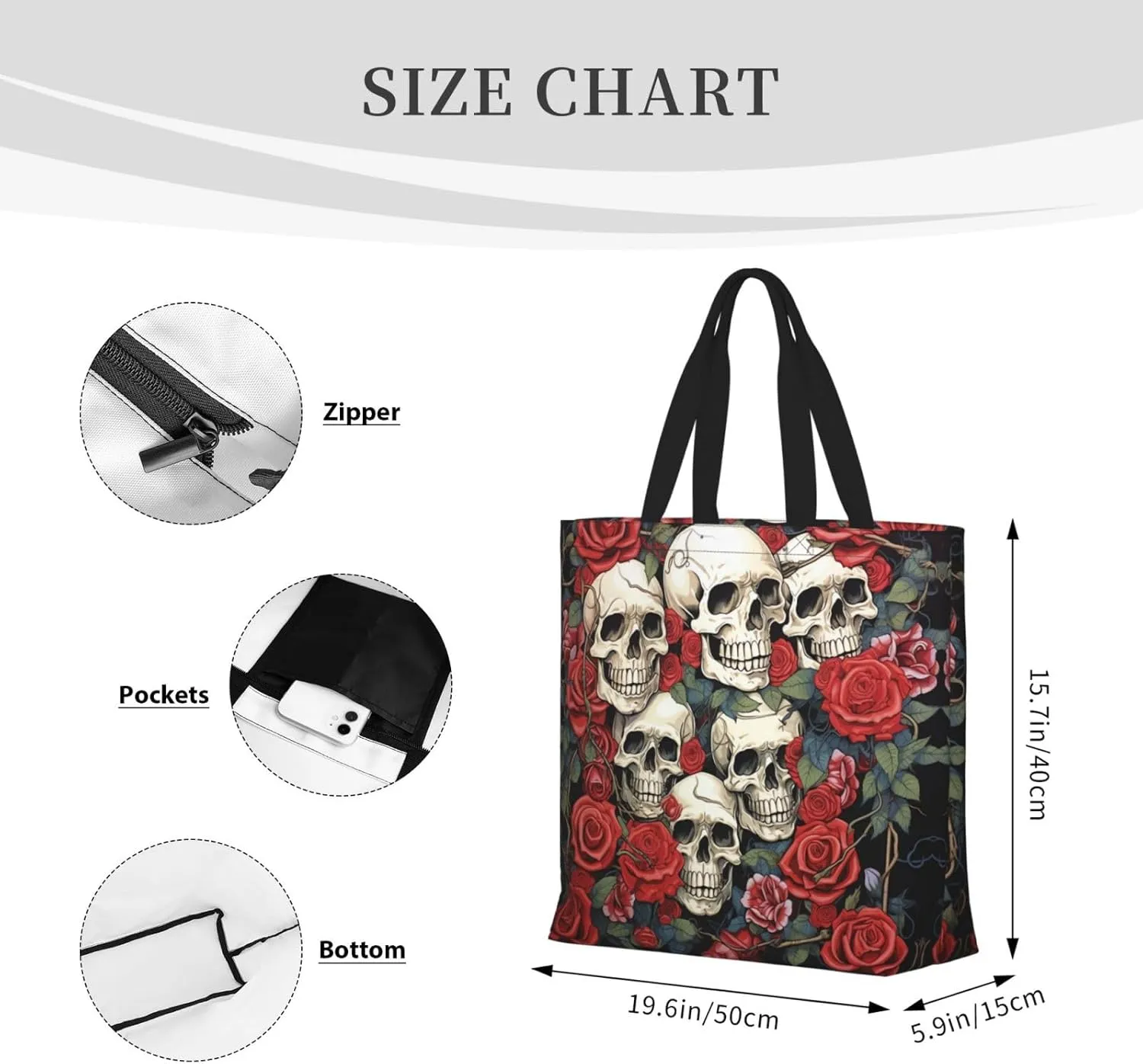 Tote Bag for Women Grocery Bag Reusable Shopping Bag Cupcake Handbag Foldable Shoulder Bag