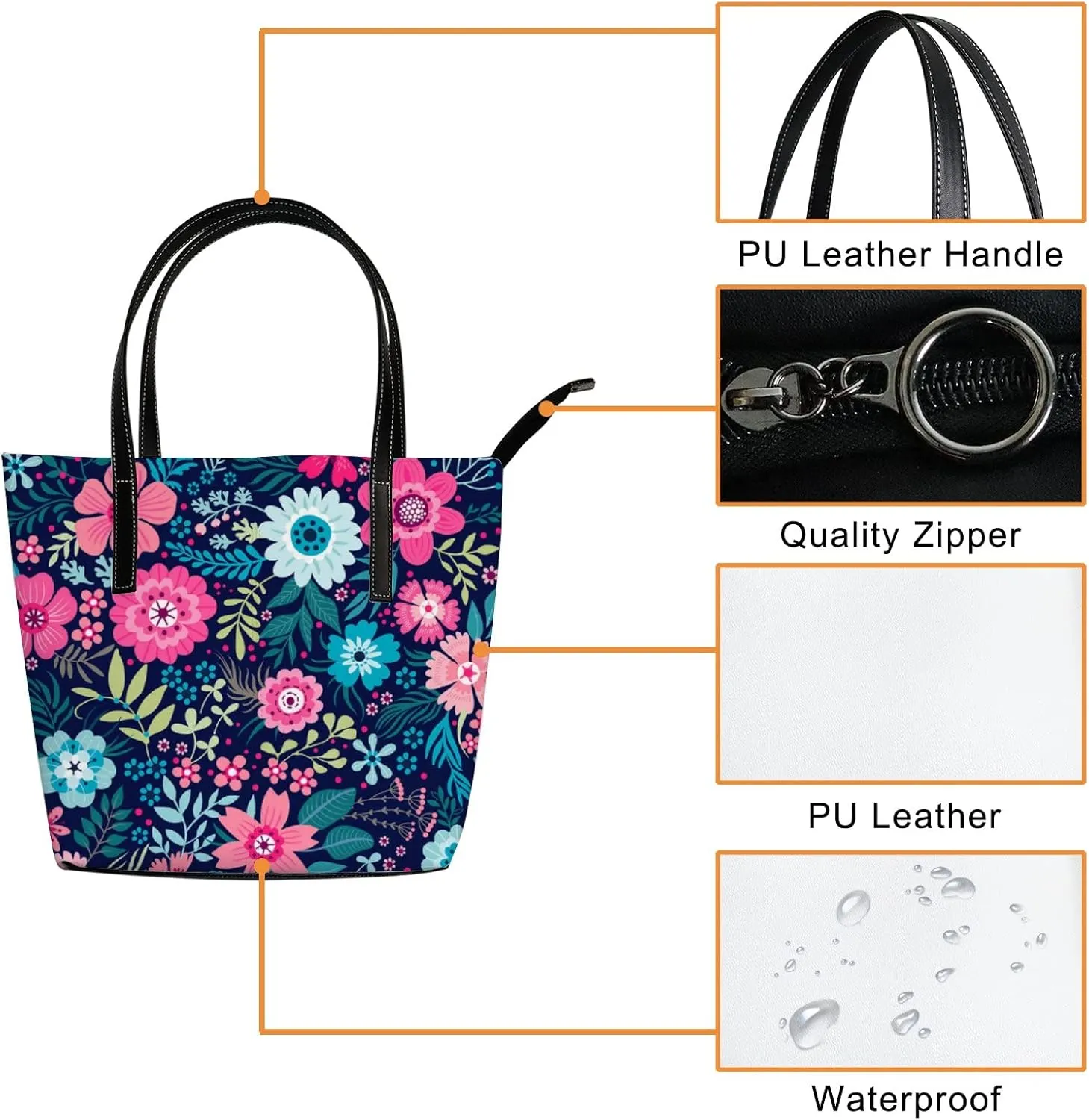 Tote Bag for Women PU Leather Handbags Women's Crossbody Handbags Work Tote Bags for Women Coachbags Tote Bag with Zipper