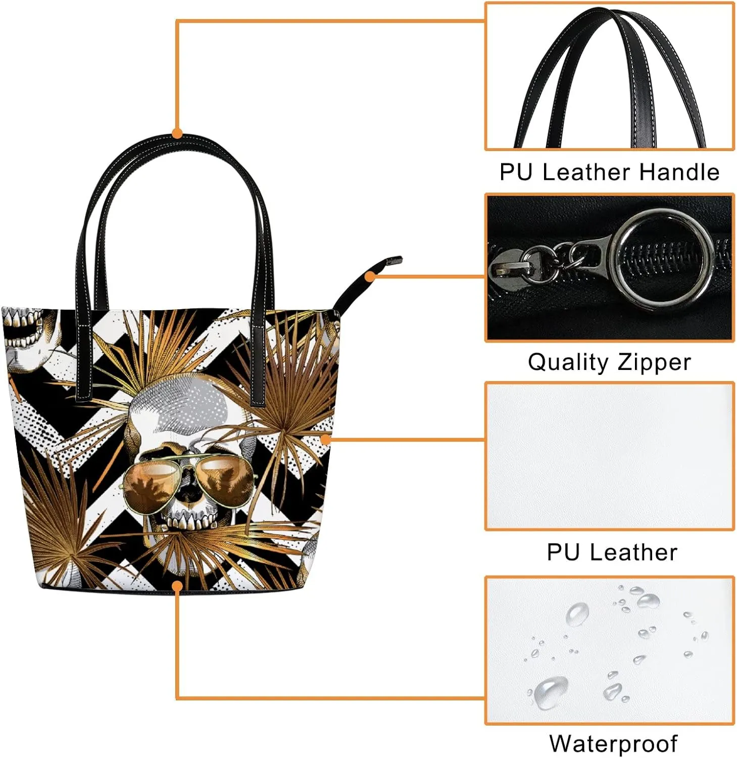 Tote Bag for Women PU Leather Handbags Women's Crossbody Handbags Work Tote Bags for Women Coachbags Tote Bag with Zipper