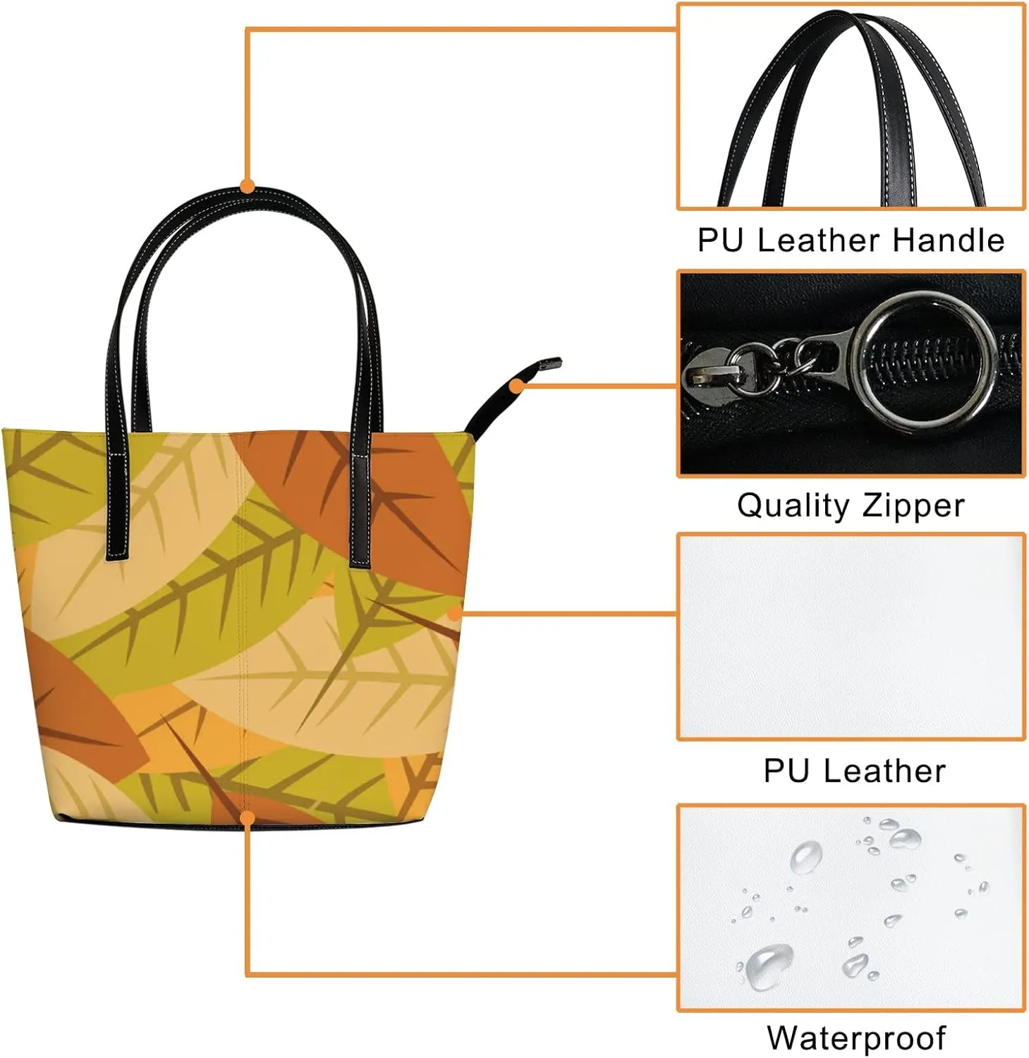 Tote Bag for Women PU Leather Handbags Women's Crossbody Handbags Work Tote Bags for Women Coachbags Tote Bag with Zipper