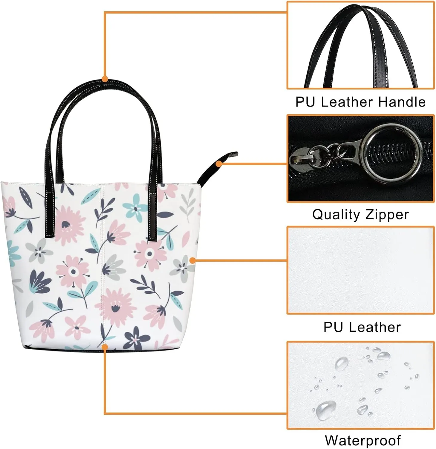 Tote Bag for Women PU Leather Handbags Women's Crossbody Handbags Work Tote Bags for Women Coachbags Tote Bag with Zipper