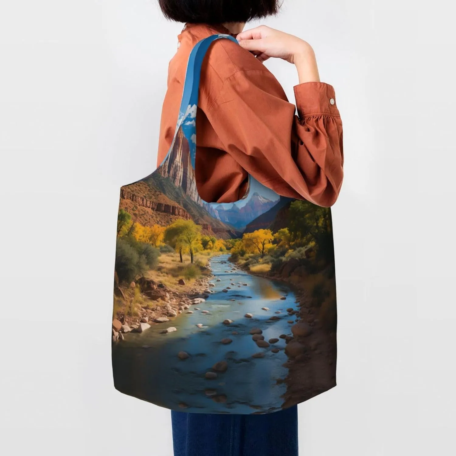 Tote Bag for Women Reusable Grocery Bag Canvas Shopping Bag Beautiful Fireworks Handbag Foldable Shoulder Bag
