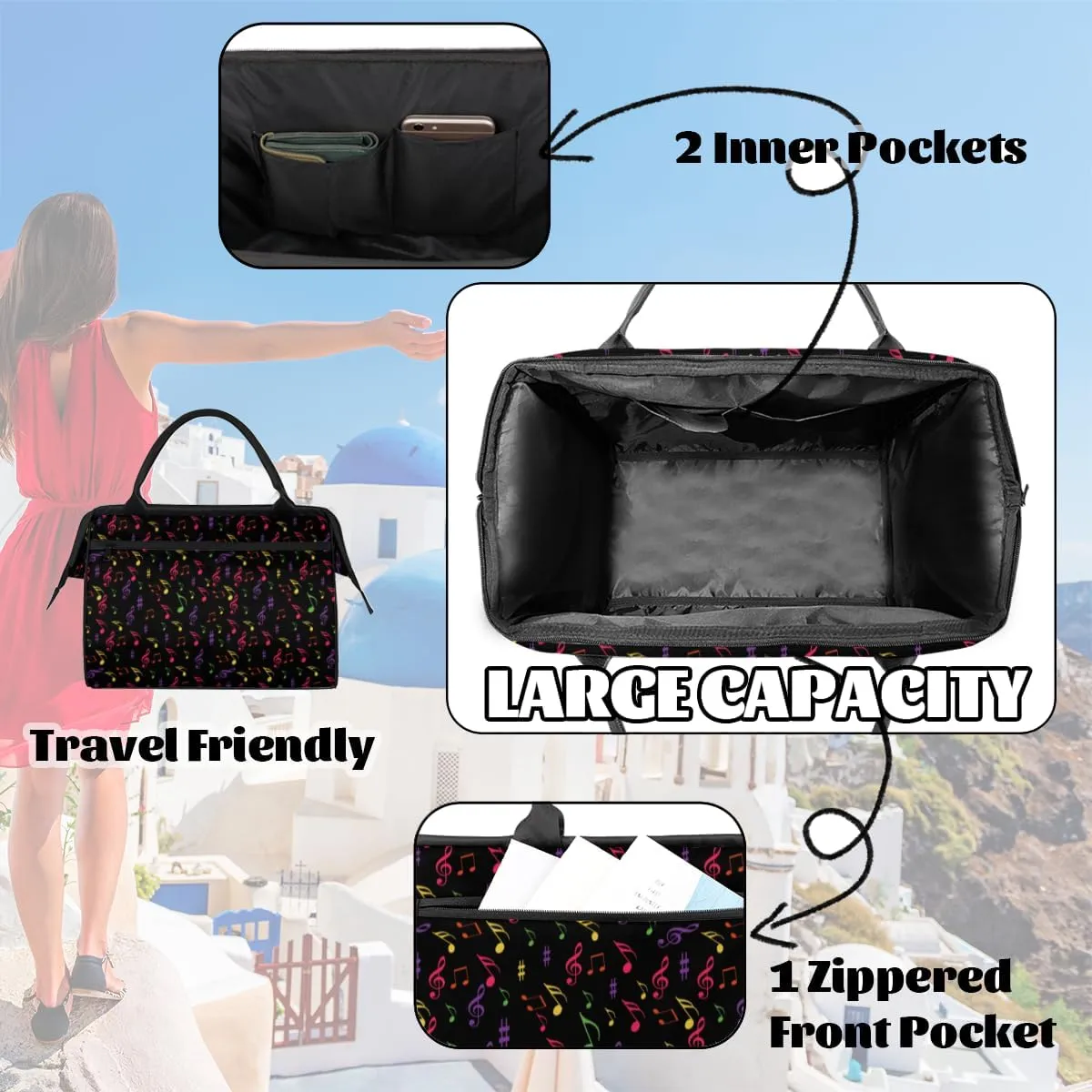 Tote Bag for Women with Zipper, Travel Large Shoulder Bag Handbag for Work, Gym