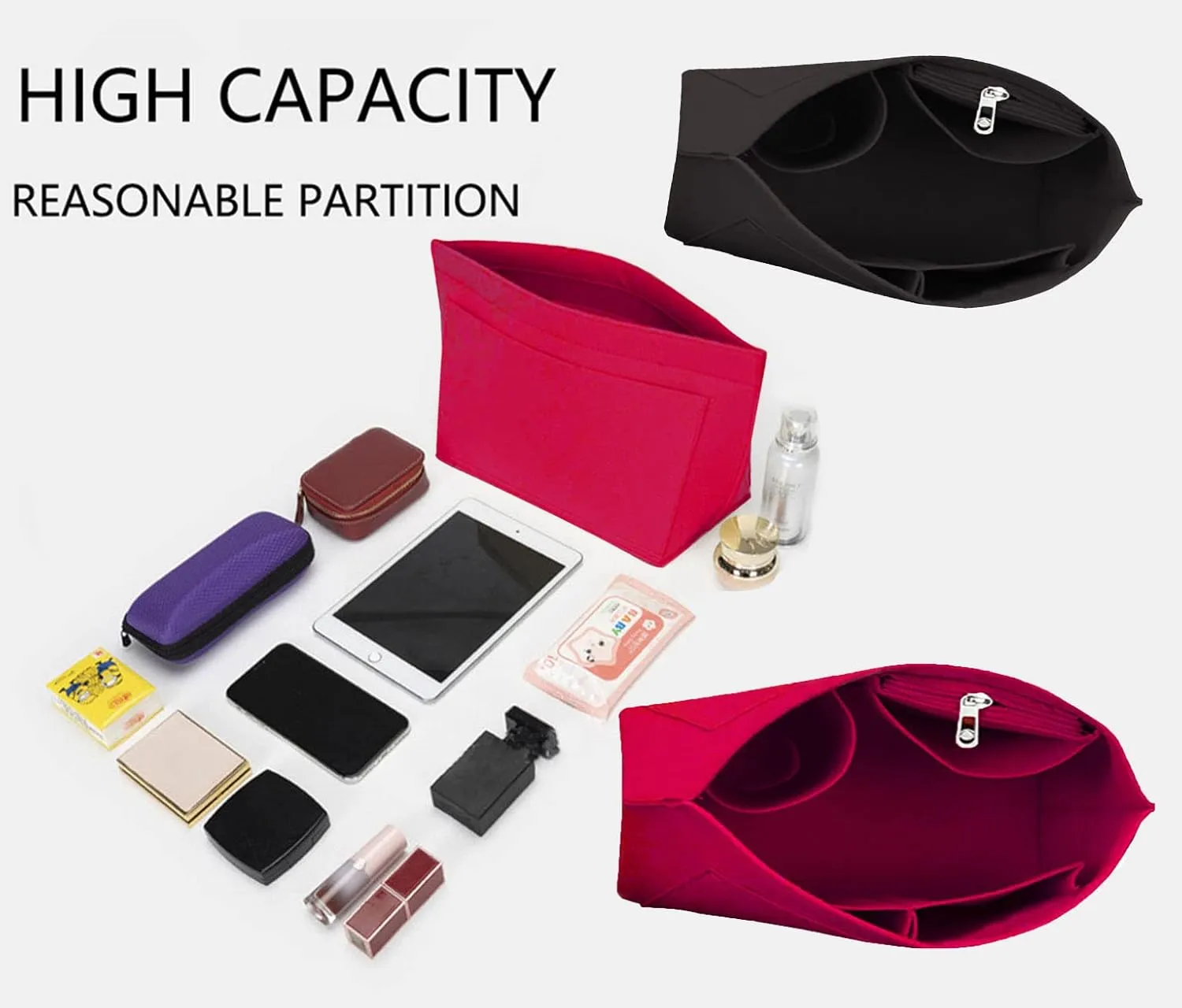 tote bag insert for Longchamp Le Pliage bag organizer for tote organizer purse 1028pink-M