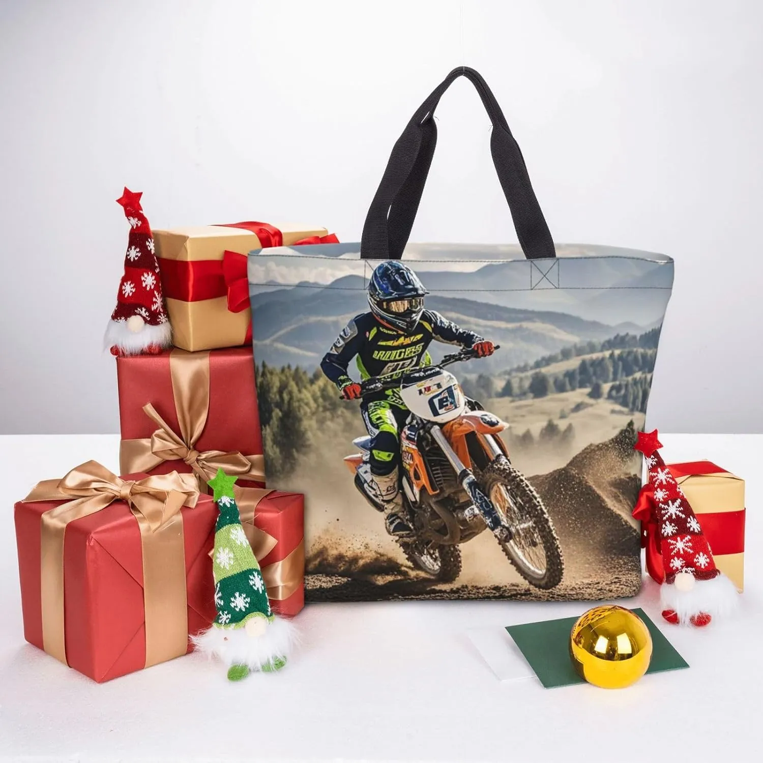 Tote Bag Large Capacity Grocery Bag With Zipper Pitbull Dogs Shopping Bag Shoulder Bag for Women