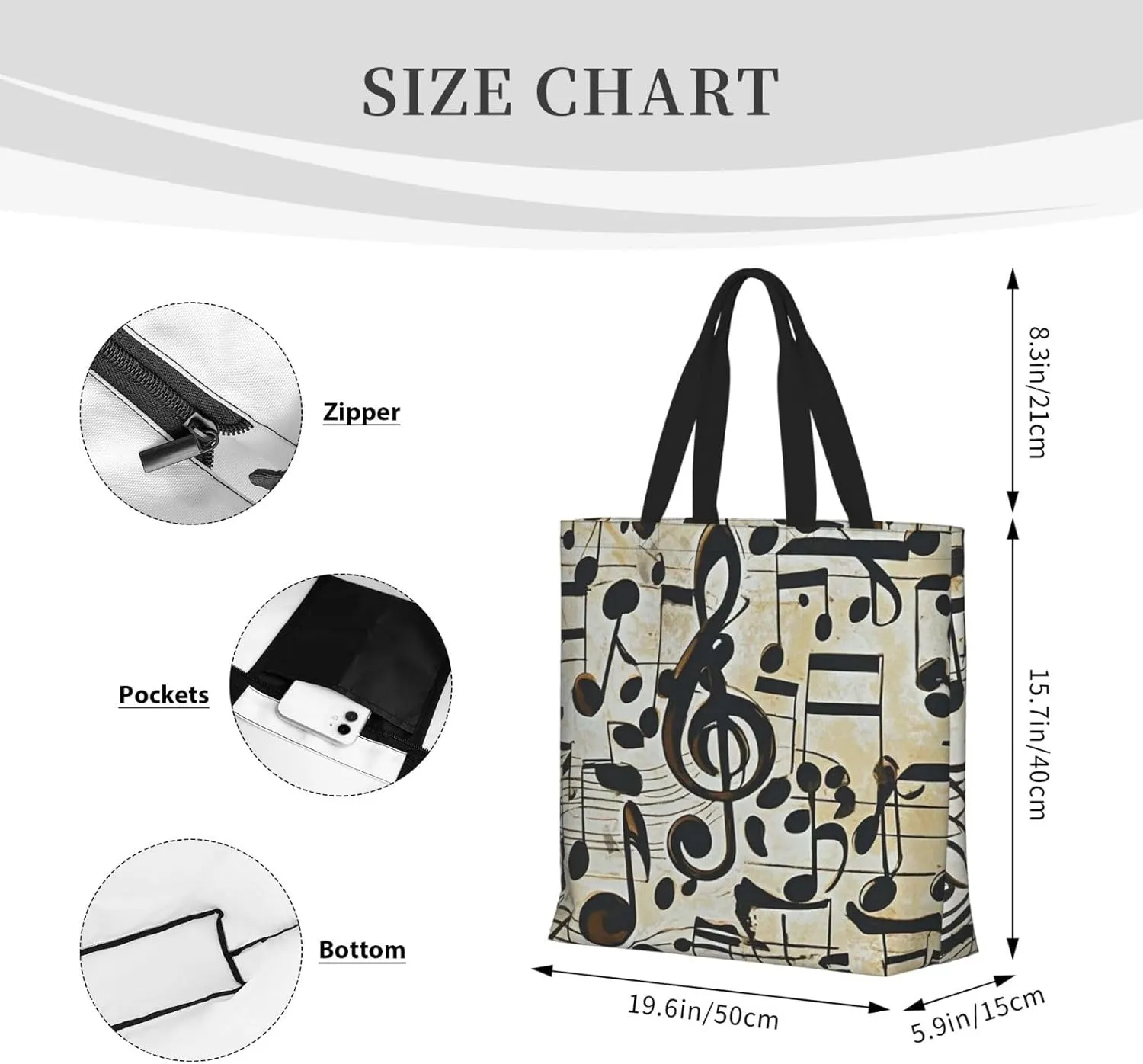 Tote Bag Large Capacity Grocery Bag With Zipper Pitbull Dogs Shopping Bag Shoulder Bag for Women