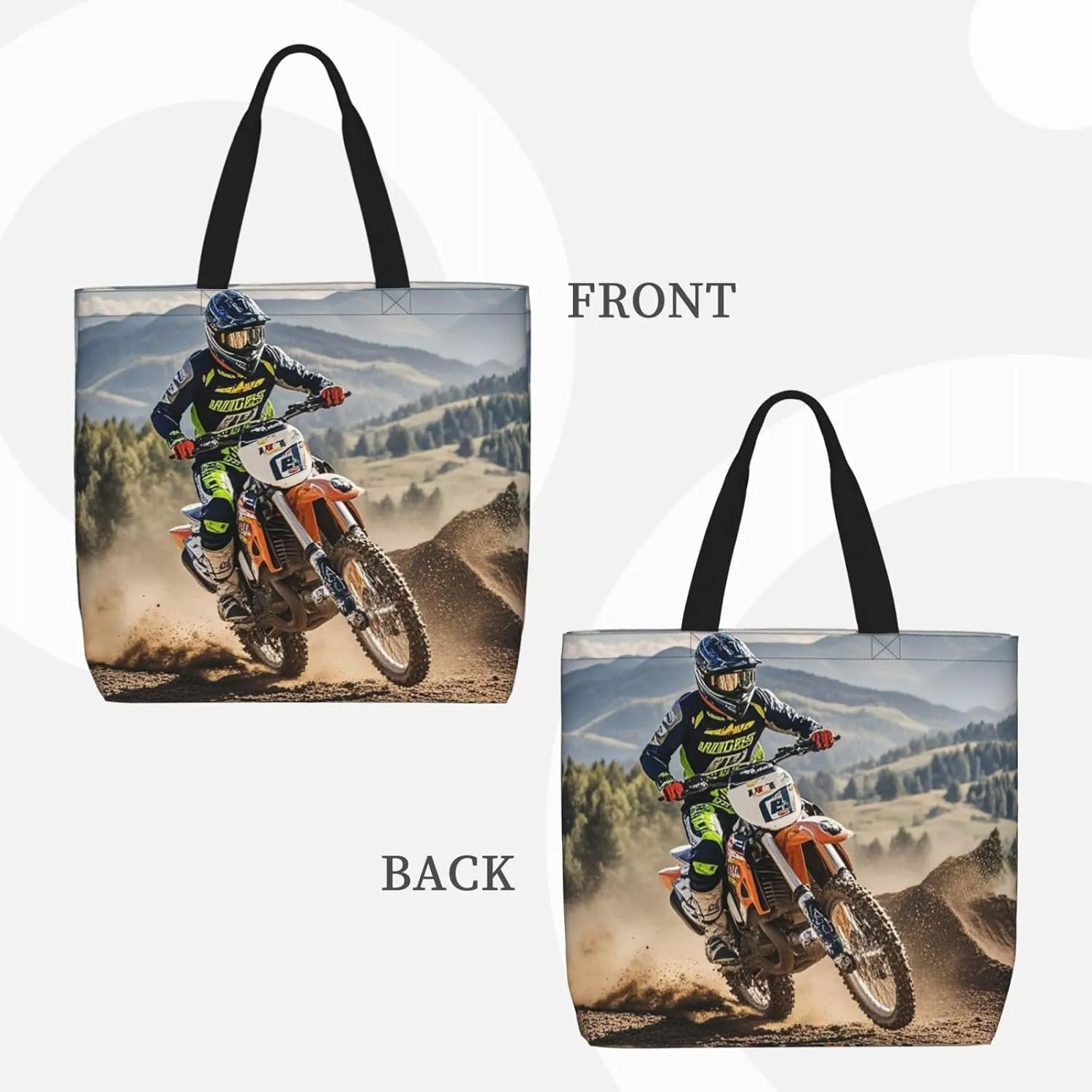 Tote Bag Large Capacity Grocery Bag With Zipper Pitbull Dogs Shopping Bag Shoulder Bag for Women