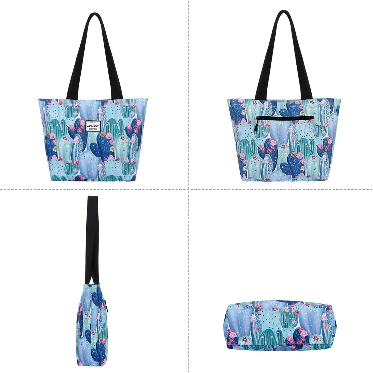 Tote Bag with Zipper for Women Inside Mesh Pocket Heavy Duty Casual Anti-water Cloth Travel Shoulder Handbag