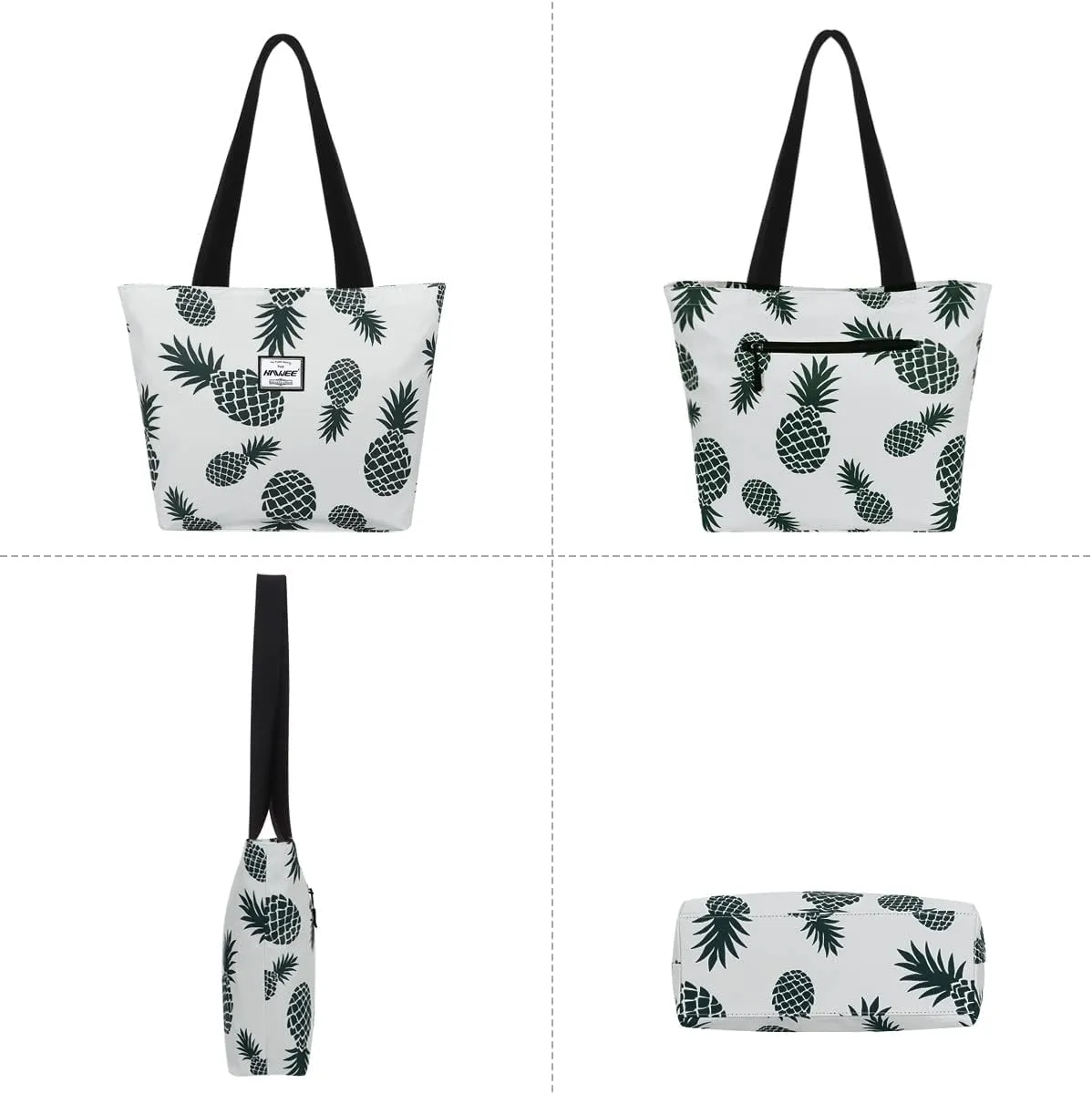 Tote Bag with Zipper for Women Inside Mesh Pocket Heavy Duty Casual Anti-water Cloth Travel Shoulder Handbag
