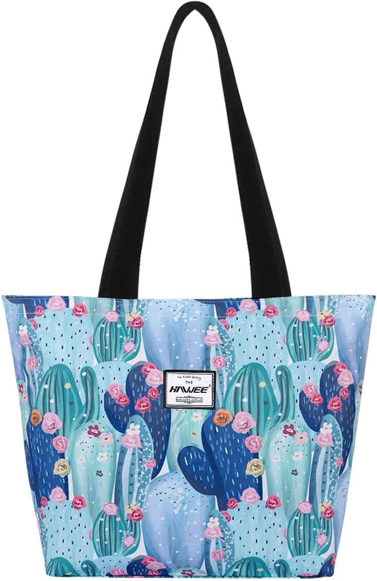 Tote Bag with Zipper for Women Inside Mesh Pocket Heavy Duty Casual Anti-water Cloth Travel Shoulder Handbag