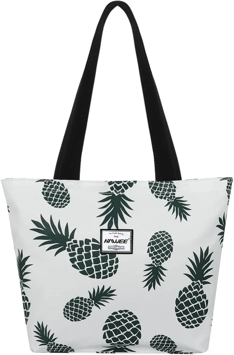 Tote Bag with Zipper for Women Inside Mesh Pocket Heavy Duty Casual Anti-water Cloth Travel Shoulder Handbag