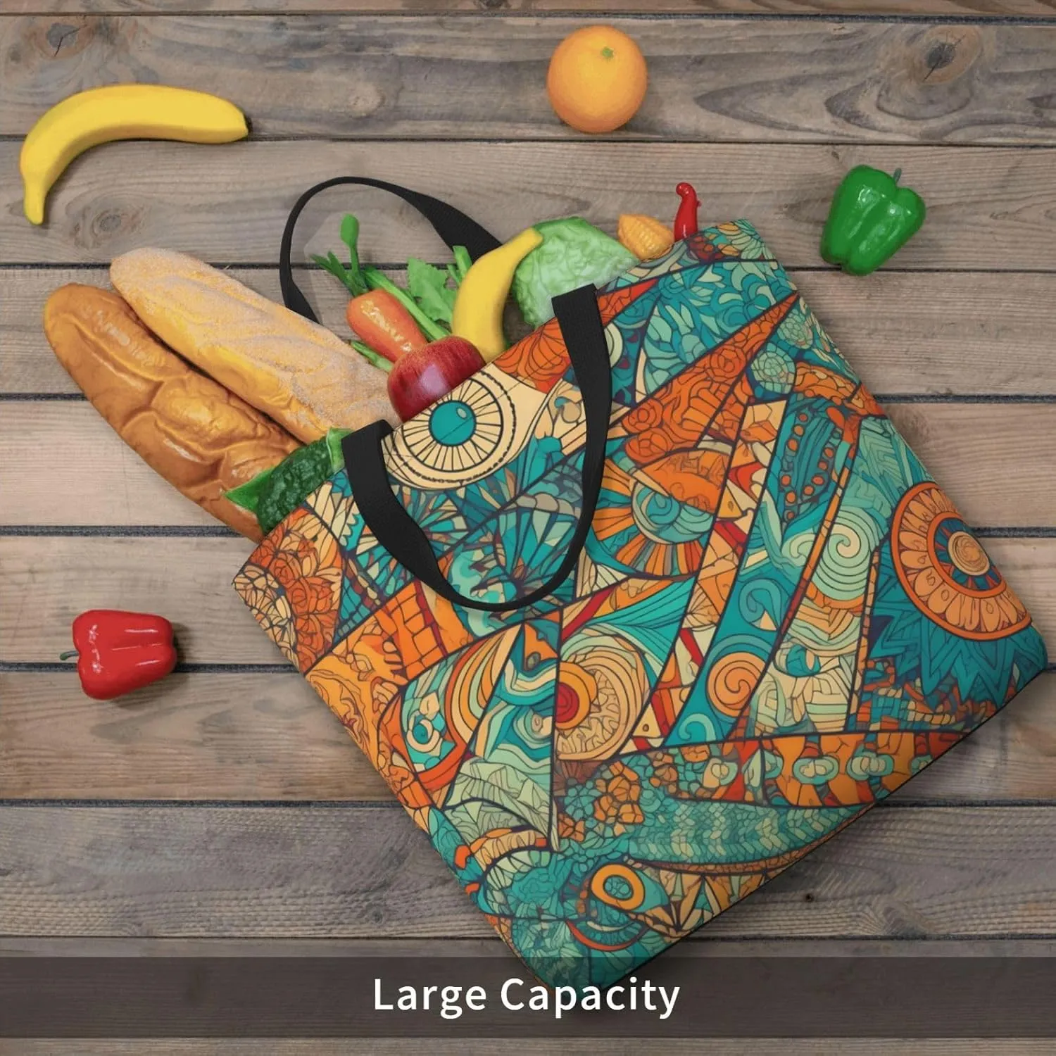 Tote Bag with Zipper Pockets,Large Capacity Shopping Bag,Casual Shoulder Bag for shopping Work Gym