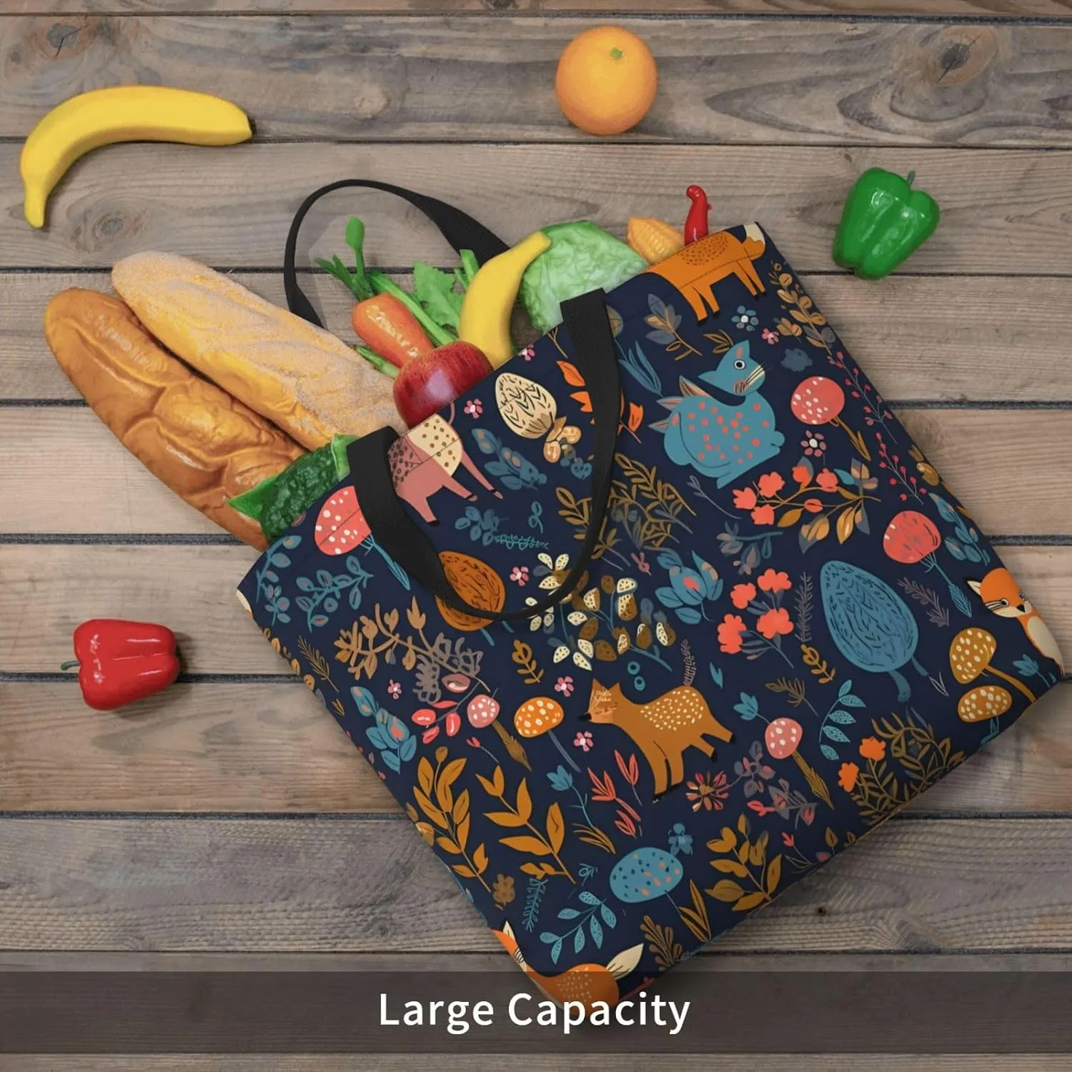 Tote Bag with Zipper Pockets,Large Capacity Shopping Bag,Casual Shoulder Bag for shopping Work Gym