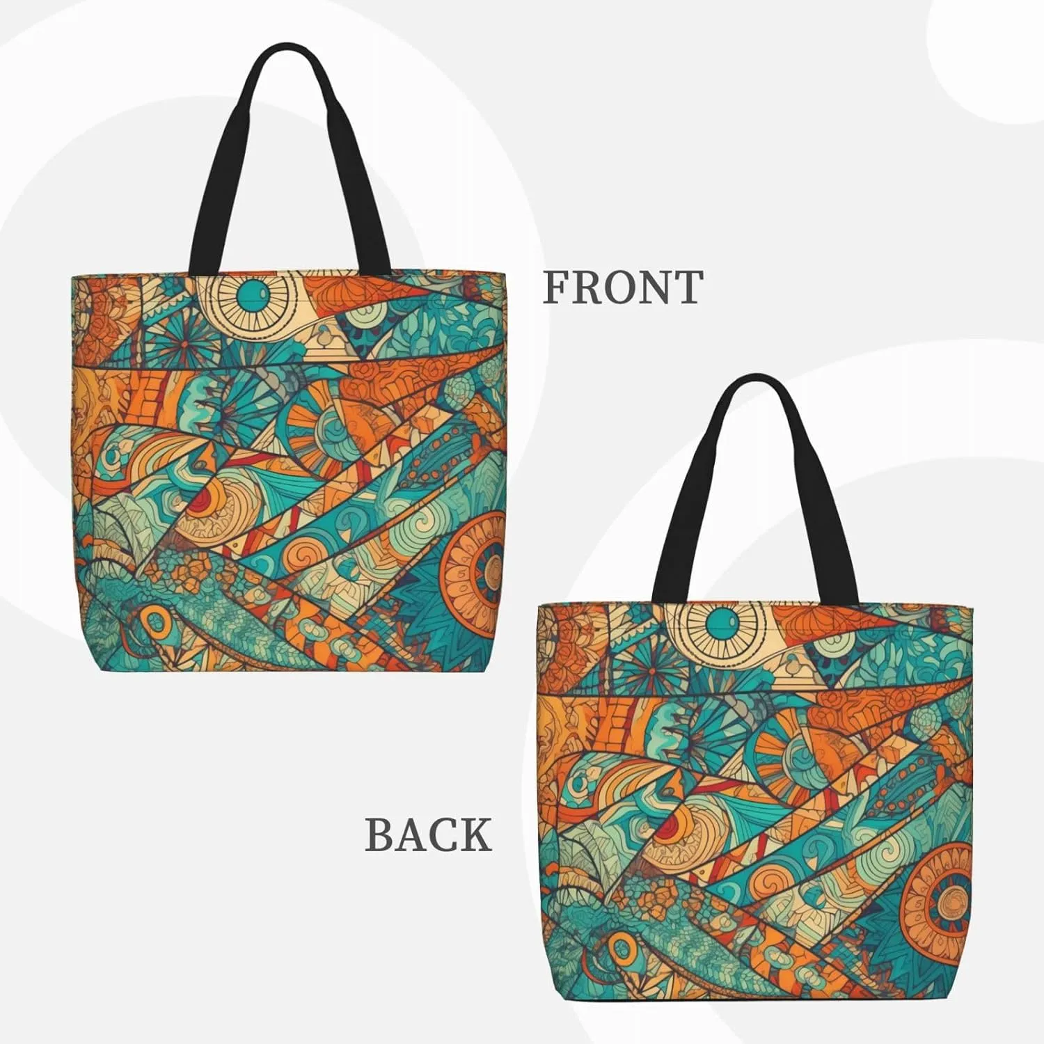 Tote Bag with Zipper Pockets,Large Capacity Shopping Bag,Casual Shoulder Bag for shopping Work Gym
