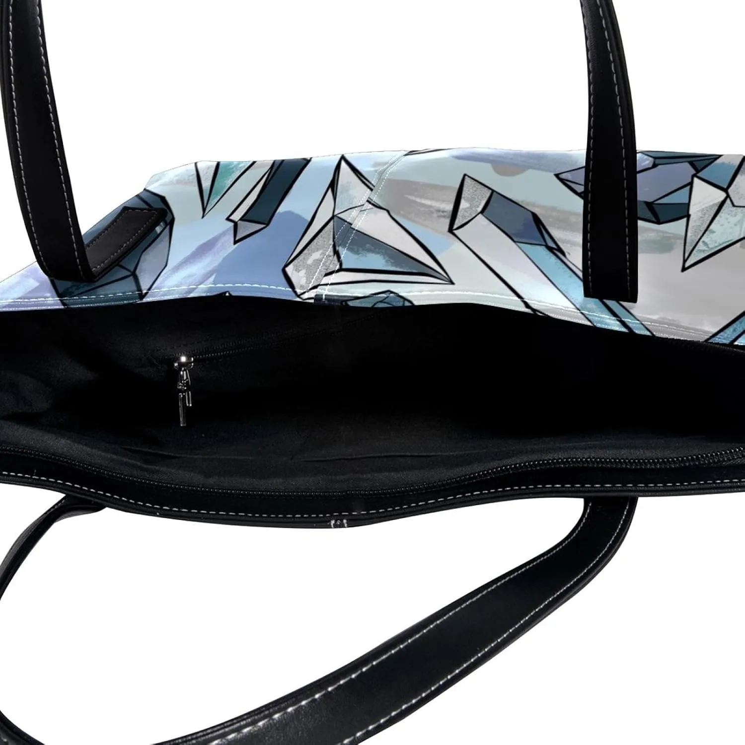 Tote Bags, Large Tote Bag, Tote Bag with Zipper, Modern Colored Lines Rainbow, Totes for Women