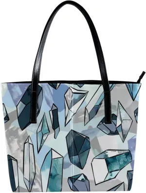 Tote Bags, Large Tote Bag, Tote Bag with Zipper, Modern Colored Lines Rainbow, Totes for Women