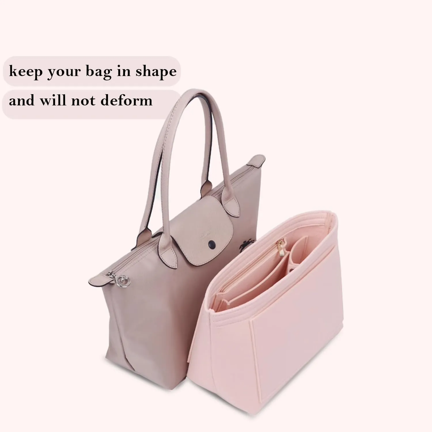 Tote organizer, Longchamp organizer insert for Longchamp Le Pliage Neo crossbody bag (M(14.5x5.9x9.8), Dark Blue)