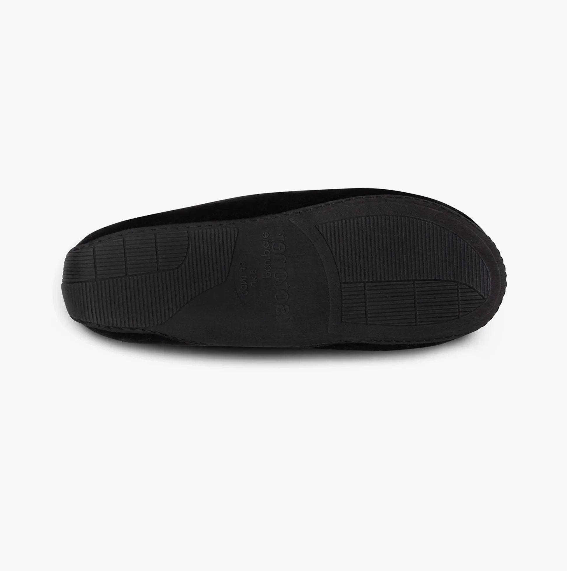 Totes Isotoner PERFORATED SUEDETTE Moccasin Slippers Mens Black