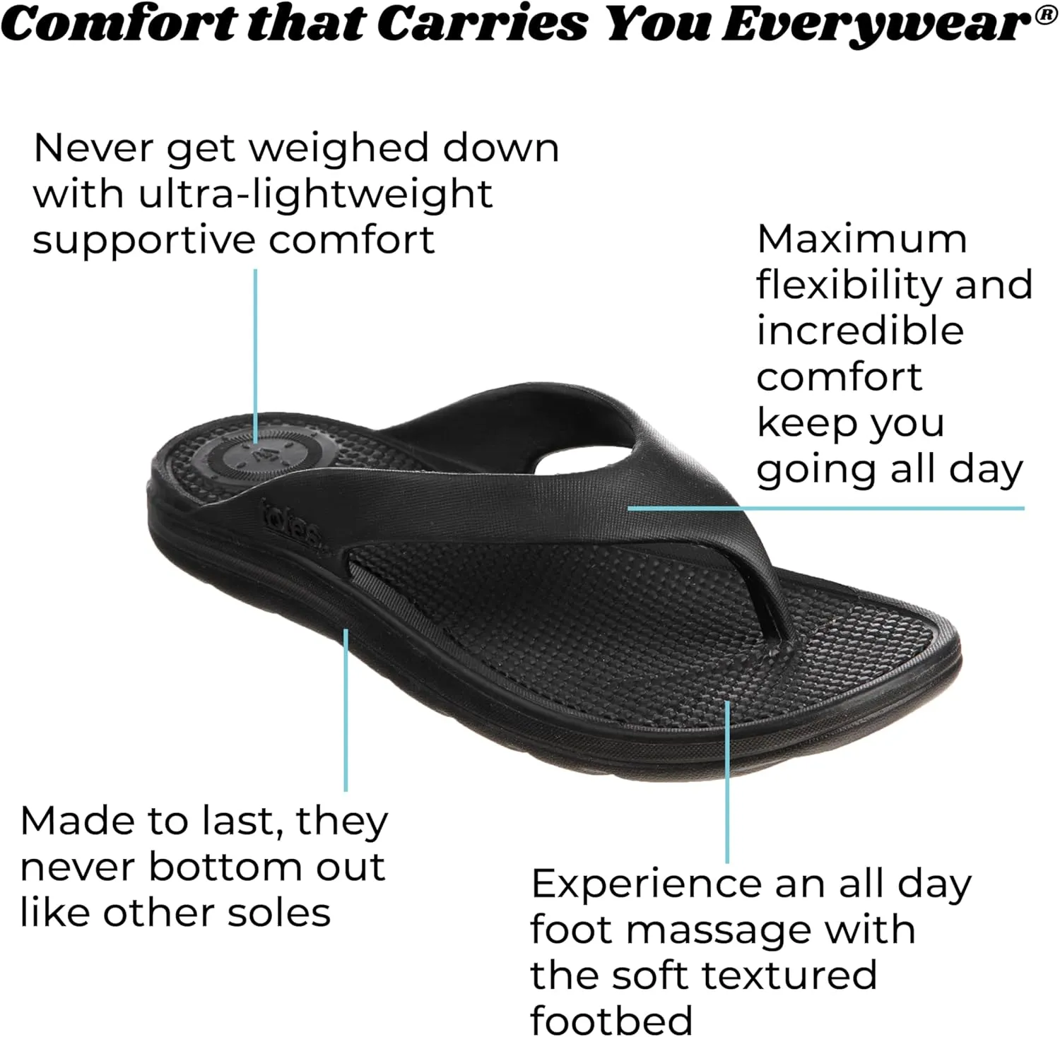 totes Men's Everywear Ara Thong Sandal