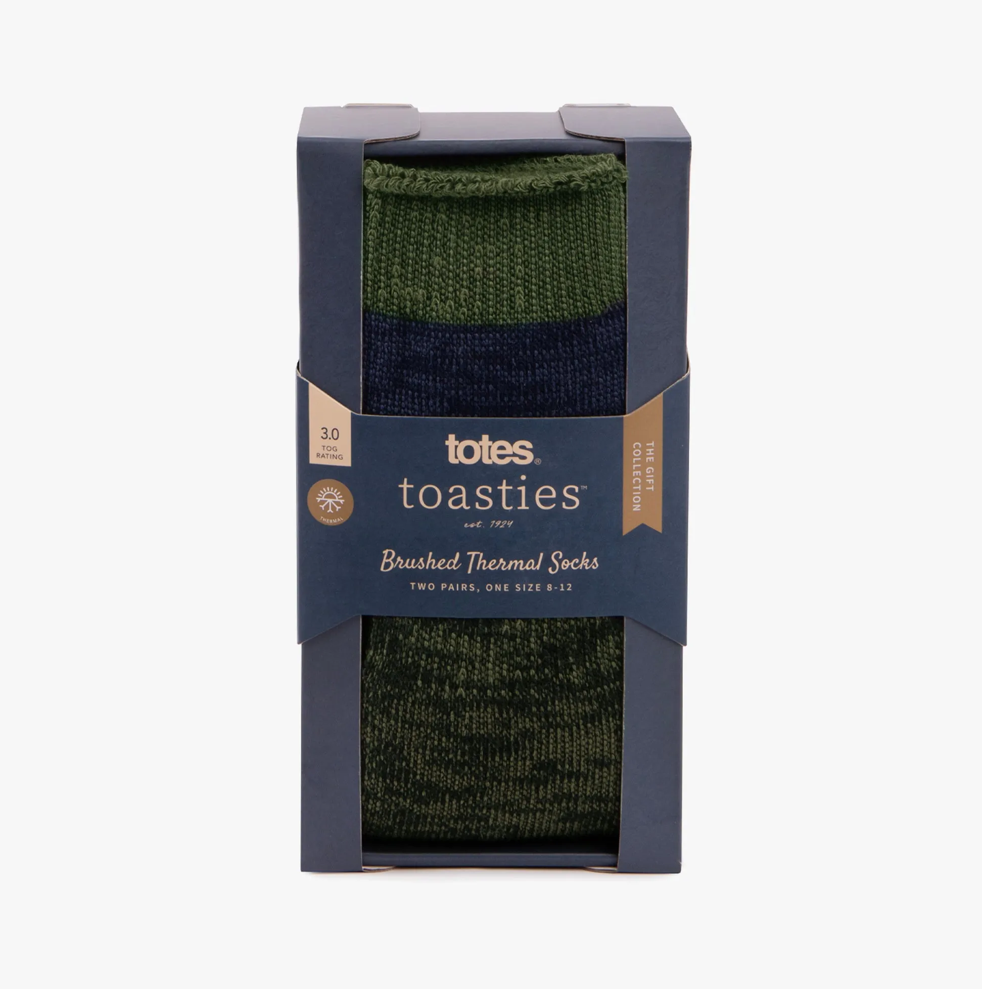 Totes Toasties 3.0 TOG Brushed Inside Thermal Socks Mens Socks Khaki Mix
