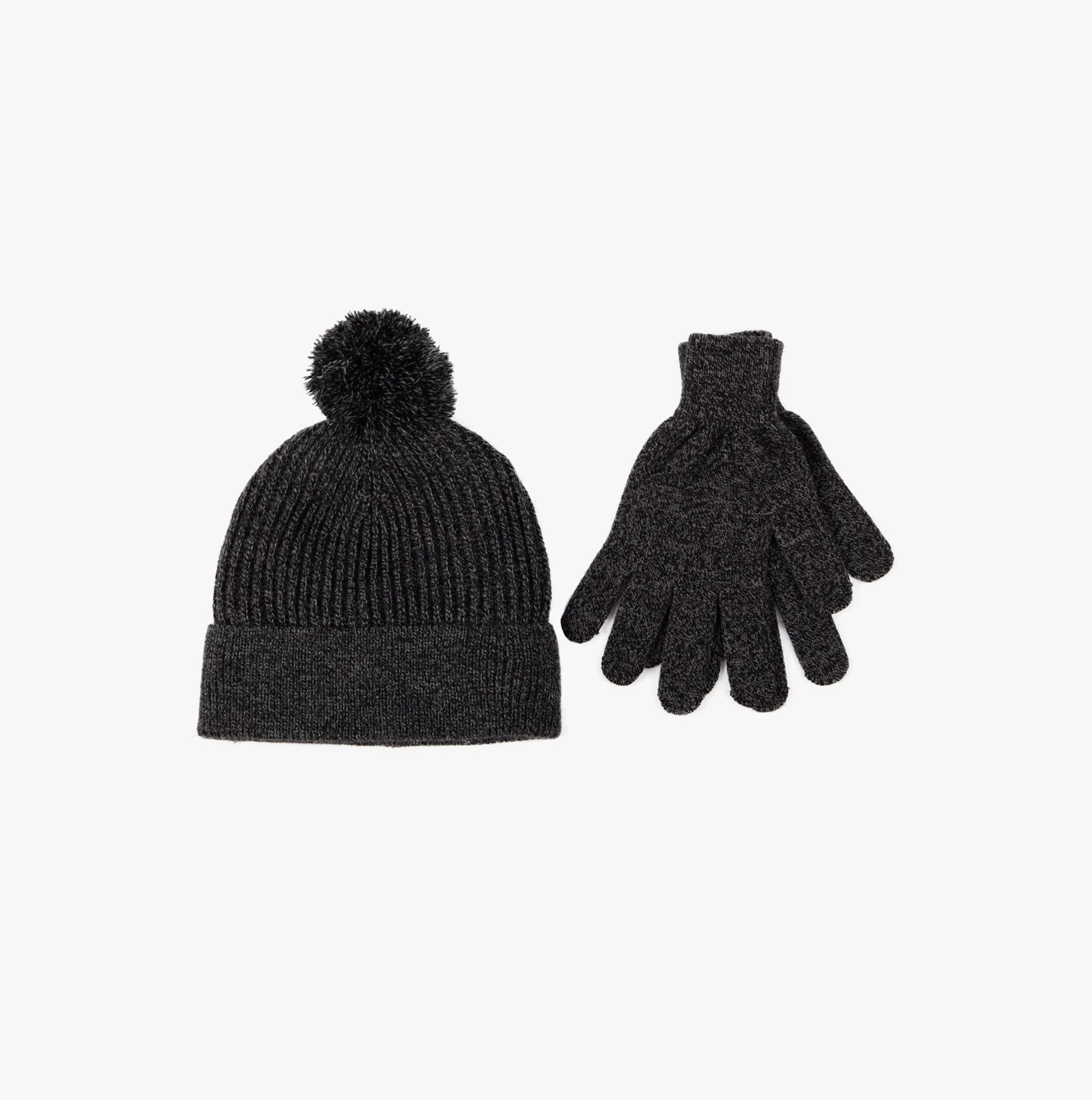 Totes Toasties Hat & Glove Set Mens Black / Grey
