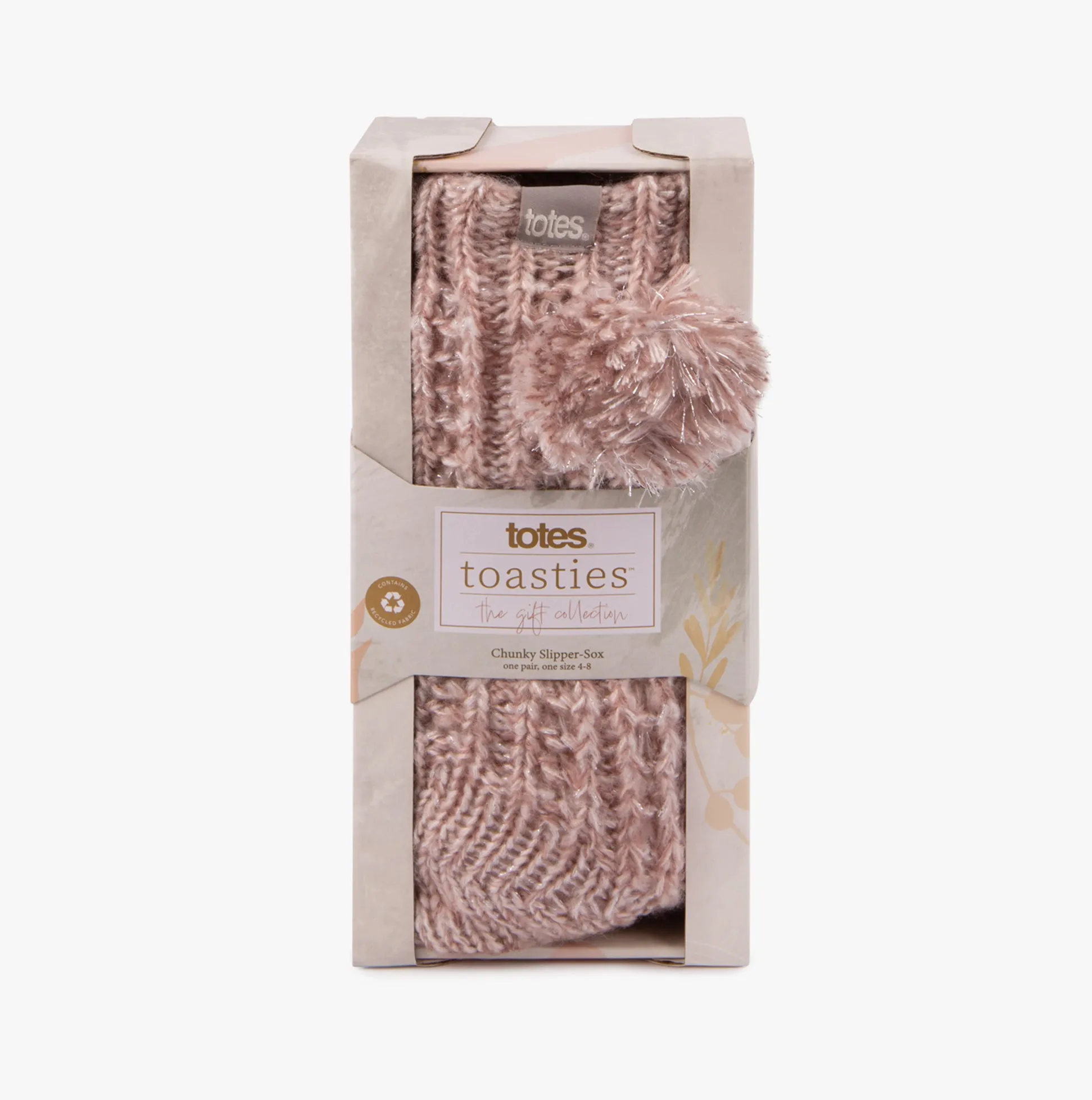 Totes Toasties LUXURY SPARKLE Slipper Socks Womens Socks Pink