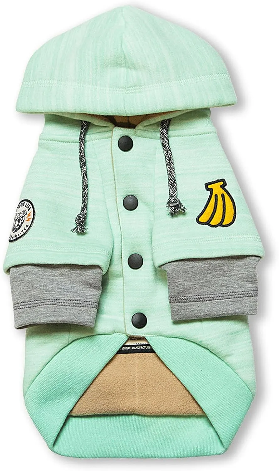 TOUCHDOG 'Hampton Beach' Designer Fashion Ultra-Plush Sand Blasted Pet Dog Hooded Sweater Hoodie, Small, Green