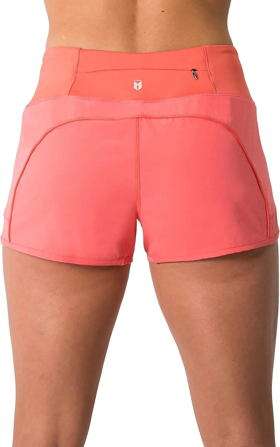 Tough Mode Womens 3" Lightweight Running WOD Volleyball Shorts Workout Mesh Liner Zip Pocket
