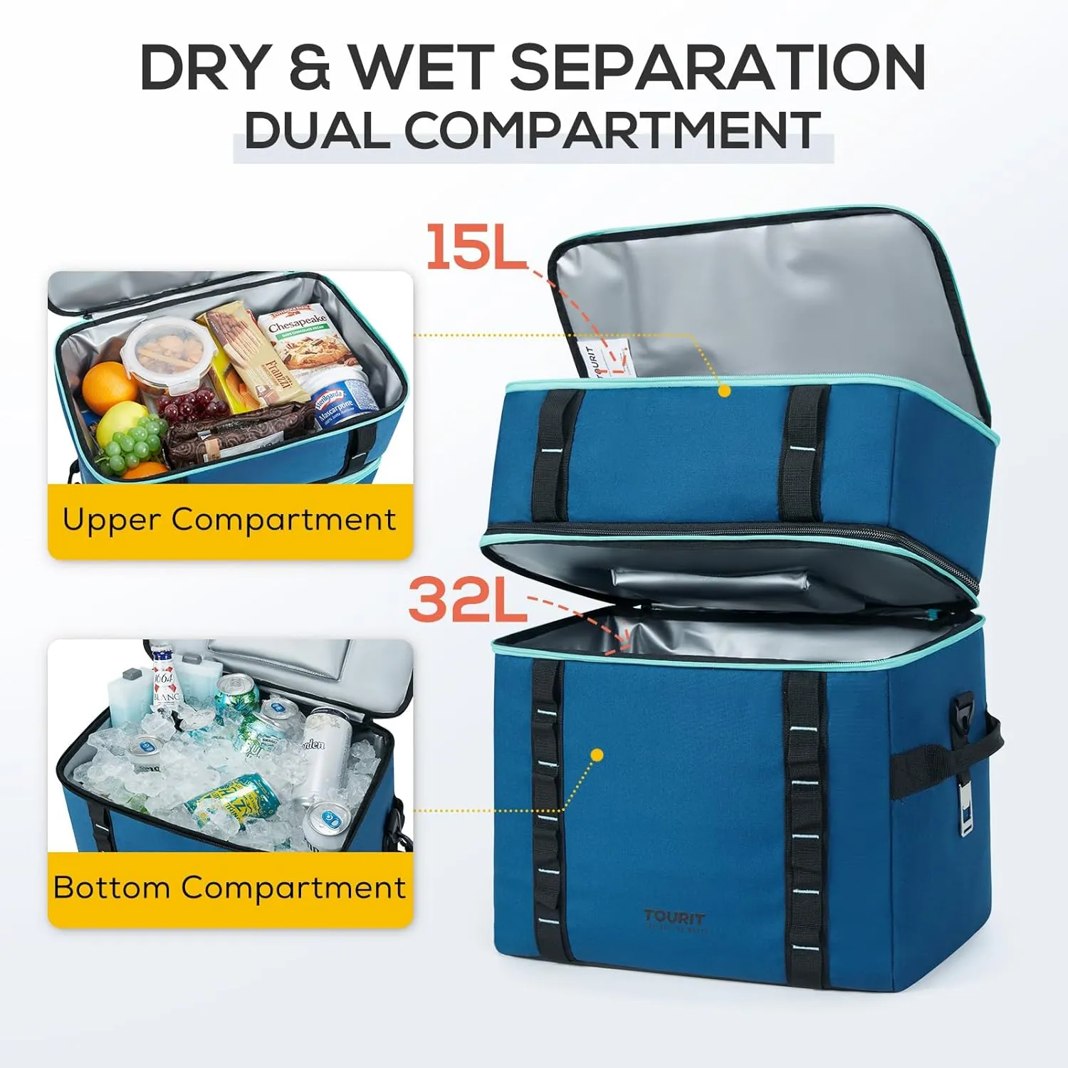 TOURIT Cooler Bag 69 Cans Insulated Soft Cooler Large Collapsible Cooler Bag Lunch Coolers for Picnic, Beach, Work, Trip