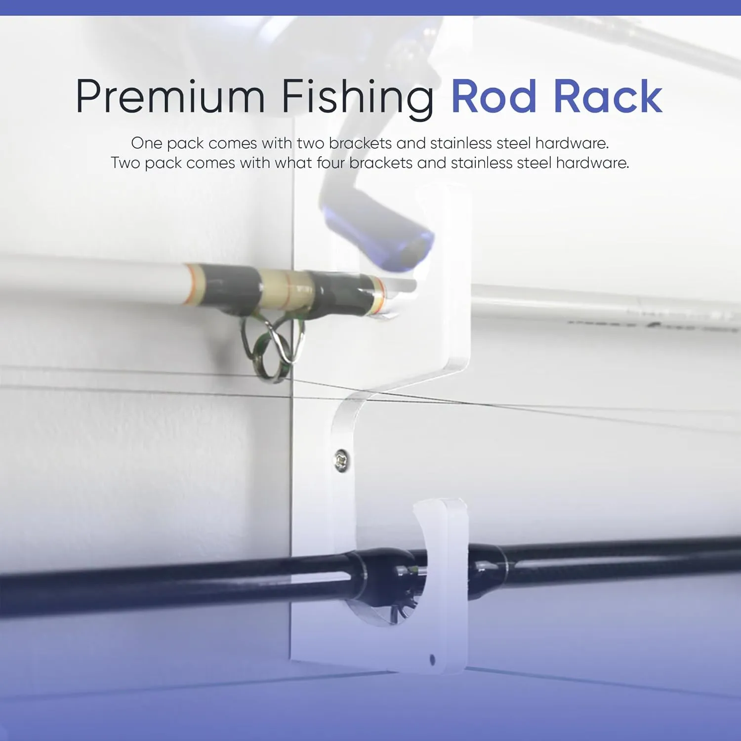 TRAPSKI Made in The USA Fishing Rod/Pole Holder Rack Organizers | Wall or Boat Mounting Fishing Rod Rack | Marine Grade HDPE Plastic | Pole Holder for up to 4 Rods | Stackable