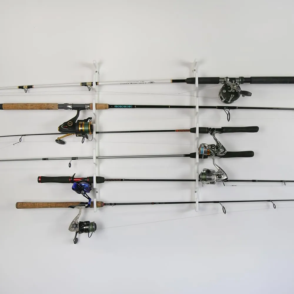 TRAPSKI Made in The USA Fishing Rod/Pole Holder Rack Organizers | Wall or Boat Mounting Fishing Rod Rack | Marine Grade HDPE Plastic | Pole Holder for up to 4 Rods | Stackable