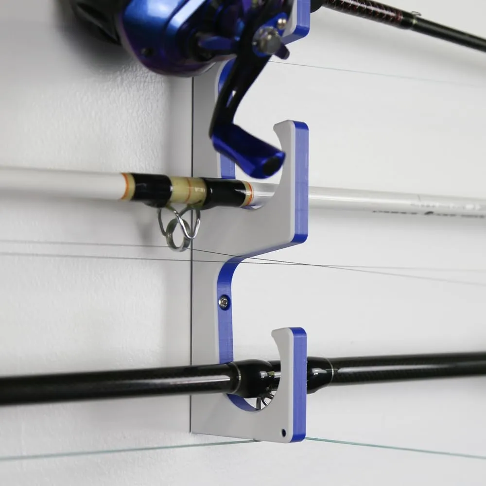 TRAPSKI Made in the USA Premium Fishing Rod/Pole Holder Rack Organizer | Wall or Boat Mounting Fishing Rod Rack | Marine Grade HDPE Plastic | Holder for up to 4 Rods | Stackable