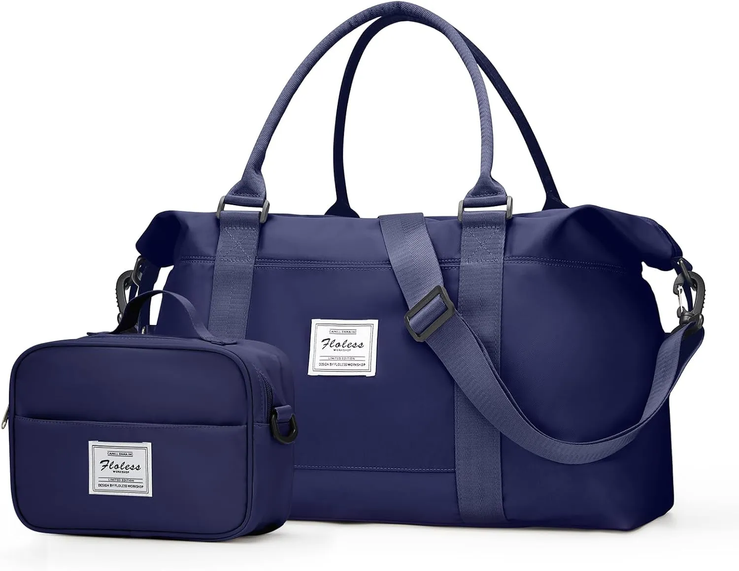 Travel Bags for Women, Weekender Overnight Bag with Toiletry Bag, Carry On Travel Tote Bag Duffel Bag,Gym Bag with Wet Pocket & Trolley Sleeve,NavyBlue