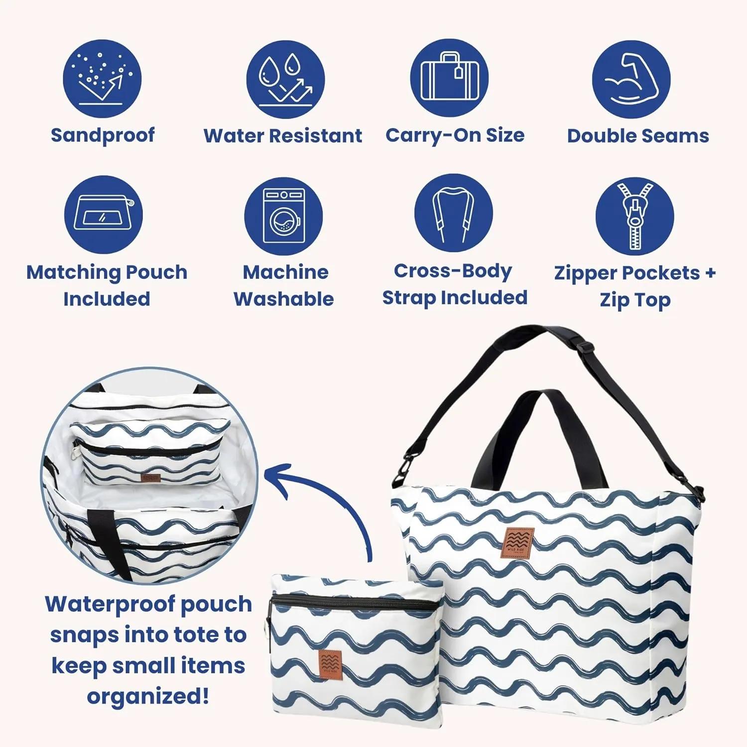 Travel Beach Bag Packable Beach Bag Tote for Pool Lake Cruise Essentials for Women, Foldable Travel Tote for Women