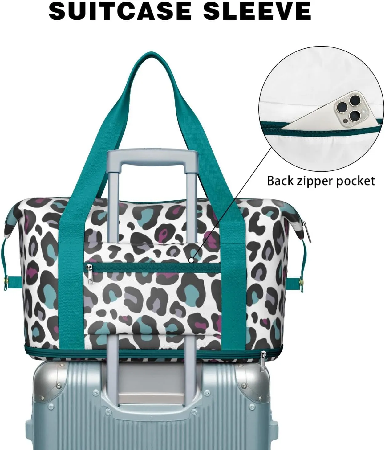 Travel Duffel Bag,Large Weekender Tote for Women, Shoulder Weekender Overnight Bag for Women,Gym Duffel Bag with Wet Pocket