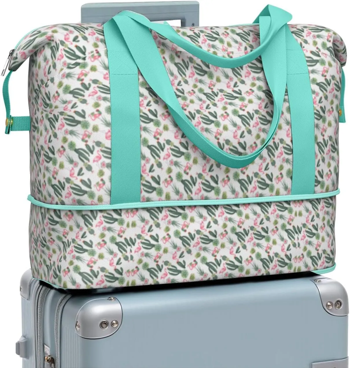 Travel Duffel Bag,Large Weekender Tote for Women, Shoulder Weekender Overnight Bag for Women,Gym Duffel Bag with Wet Pocket