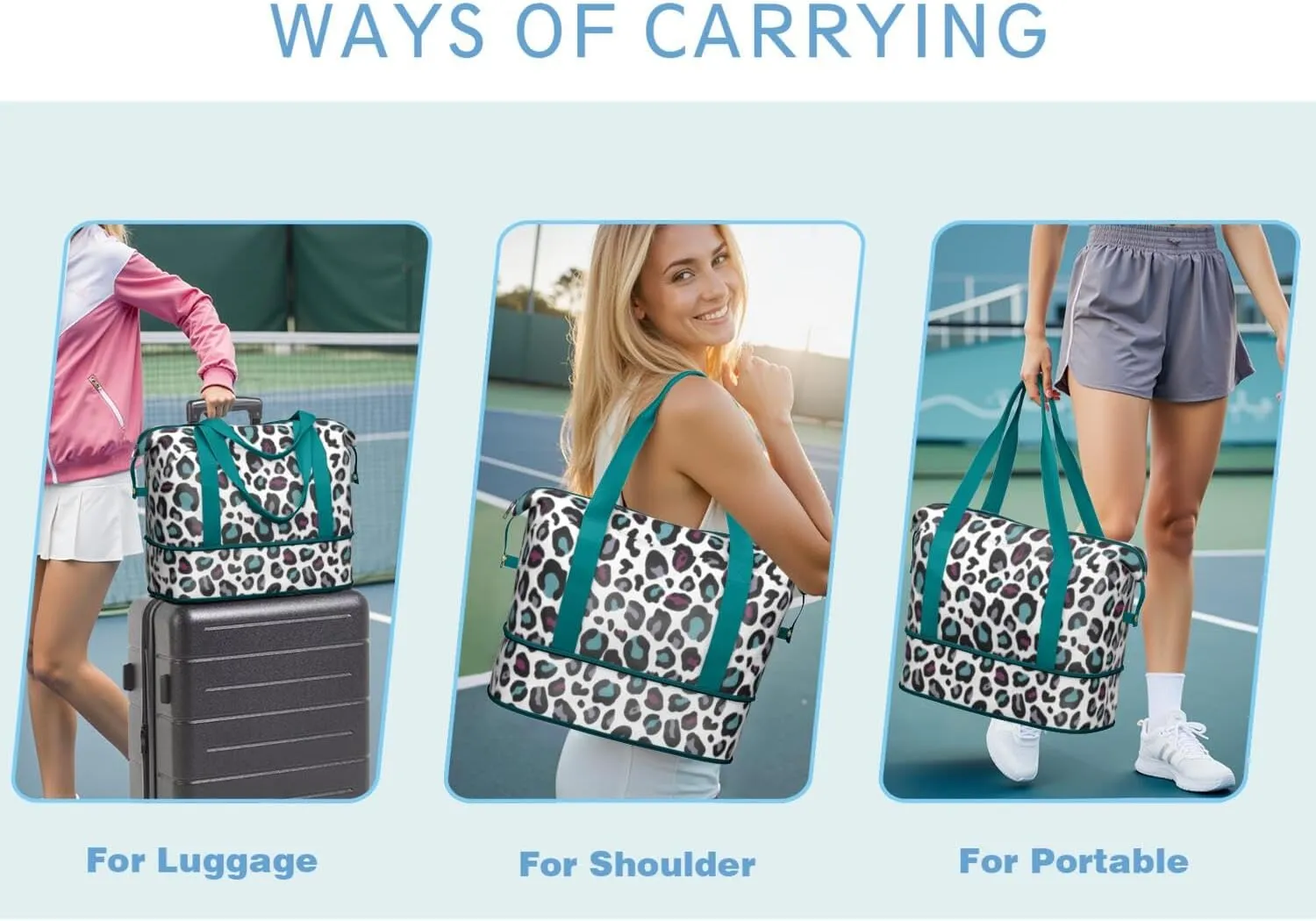Travel Duffel Bag,Large Weekender Tote for Women, Shoulder Weekender Overnight Bag for Women,Gym Duffel Bag with Wet Pocket