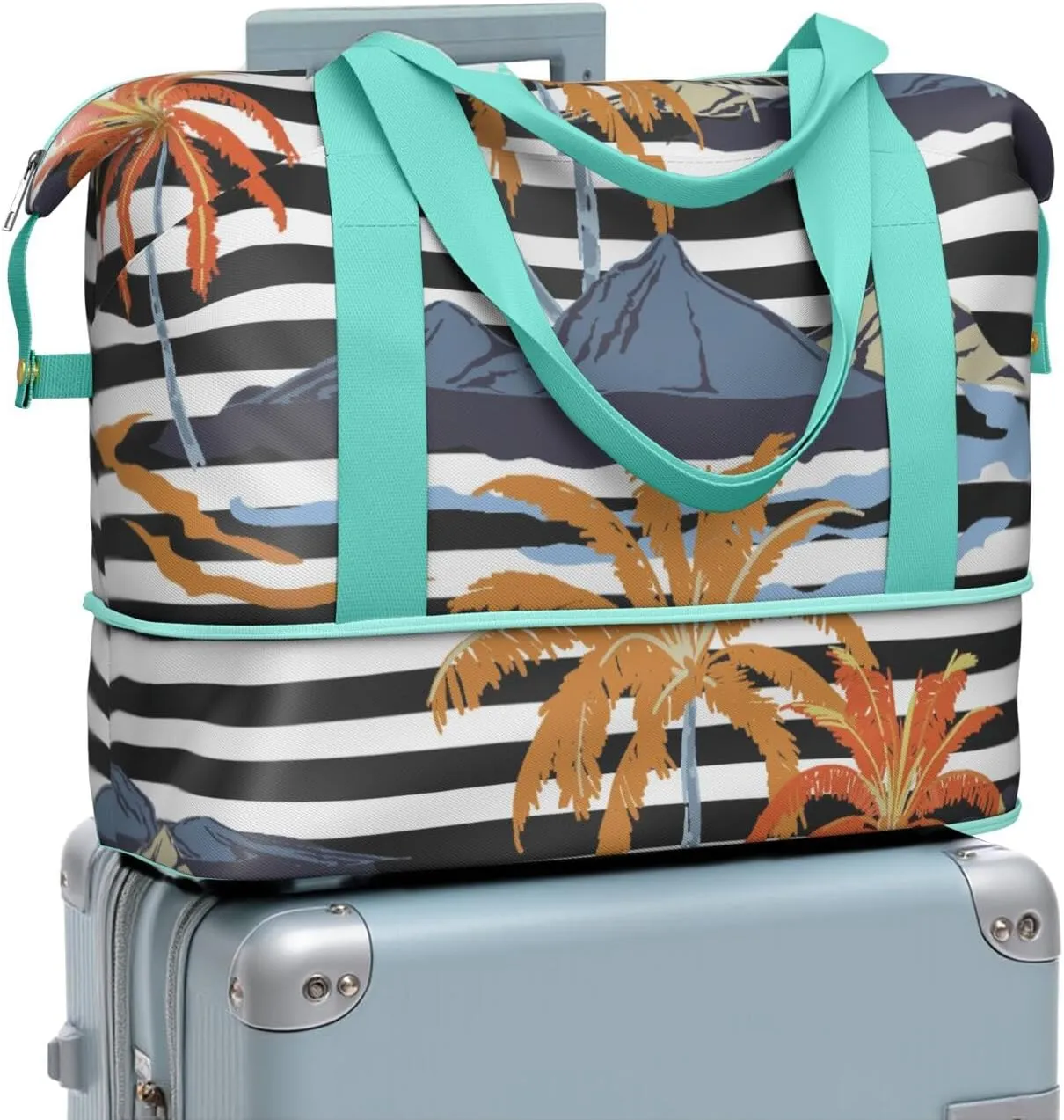 Travel Duffel Bag,Large Weekender Tote for Women,Gym Duffel Bag with Wet Pocket, Shoulder Weekender Overnight Bag for Women