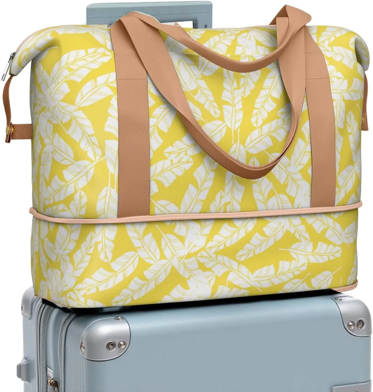 Travel Duffel Bag,Large Weekender Tote for Women,Gym Duffel Bag with Wet Pocket, Shoulder Weekender Overnight Bag for Women