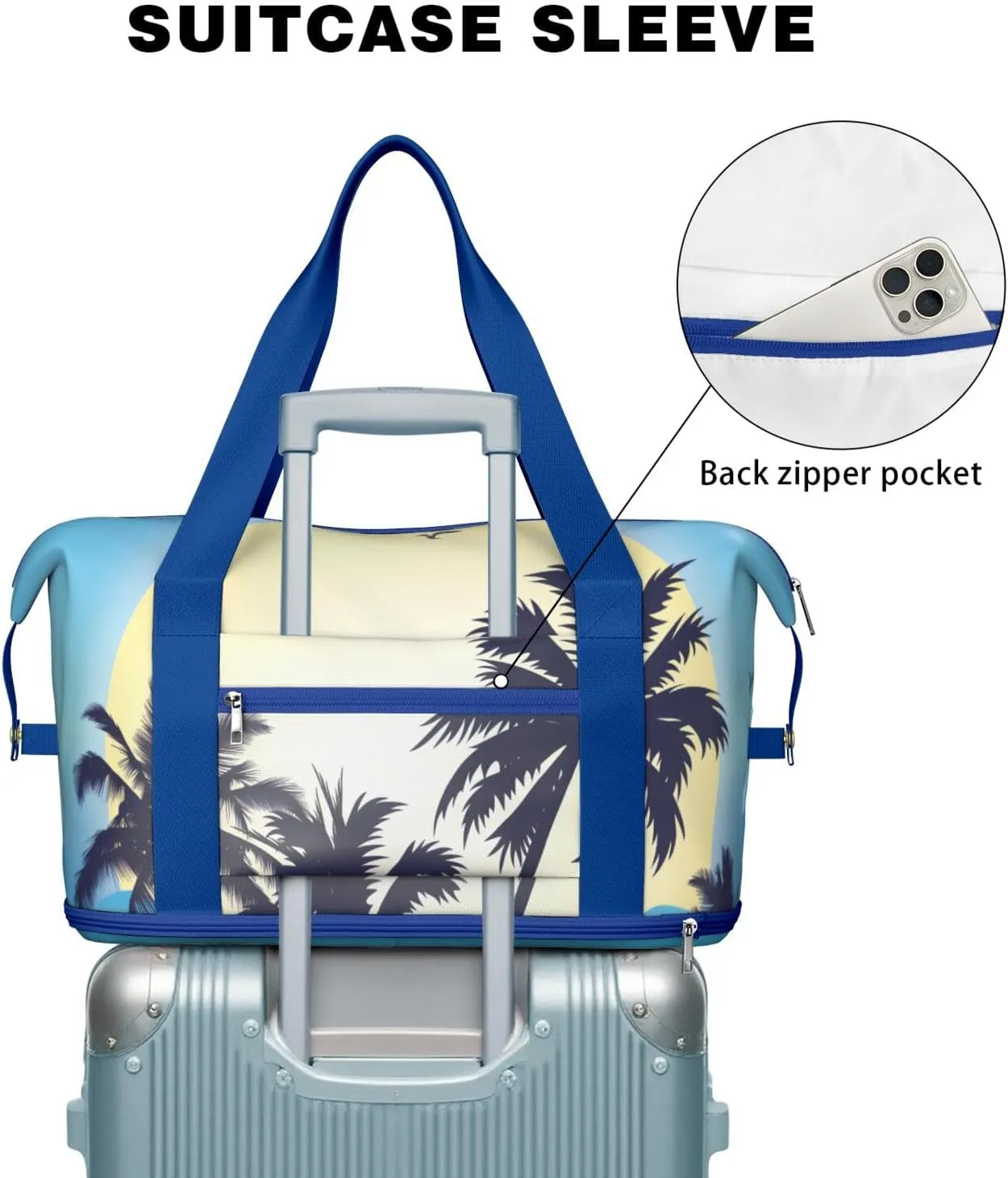 Travel Duffel Bag,Large Weekender Tote for Women,Gym Duffel Bag with Wet Pocket, Shoulder Weekender Overnight Bag for Women