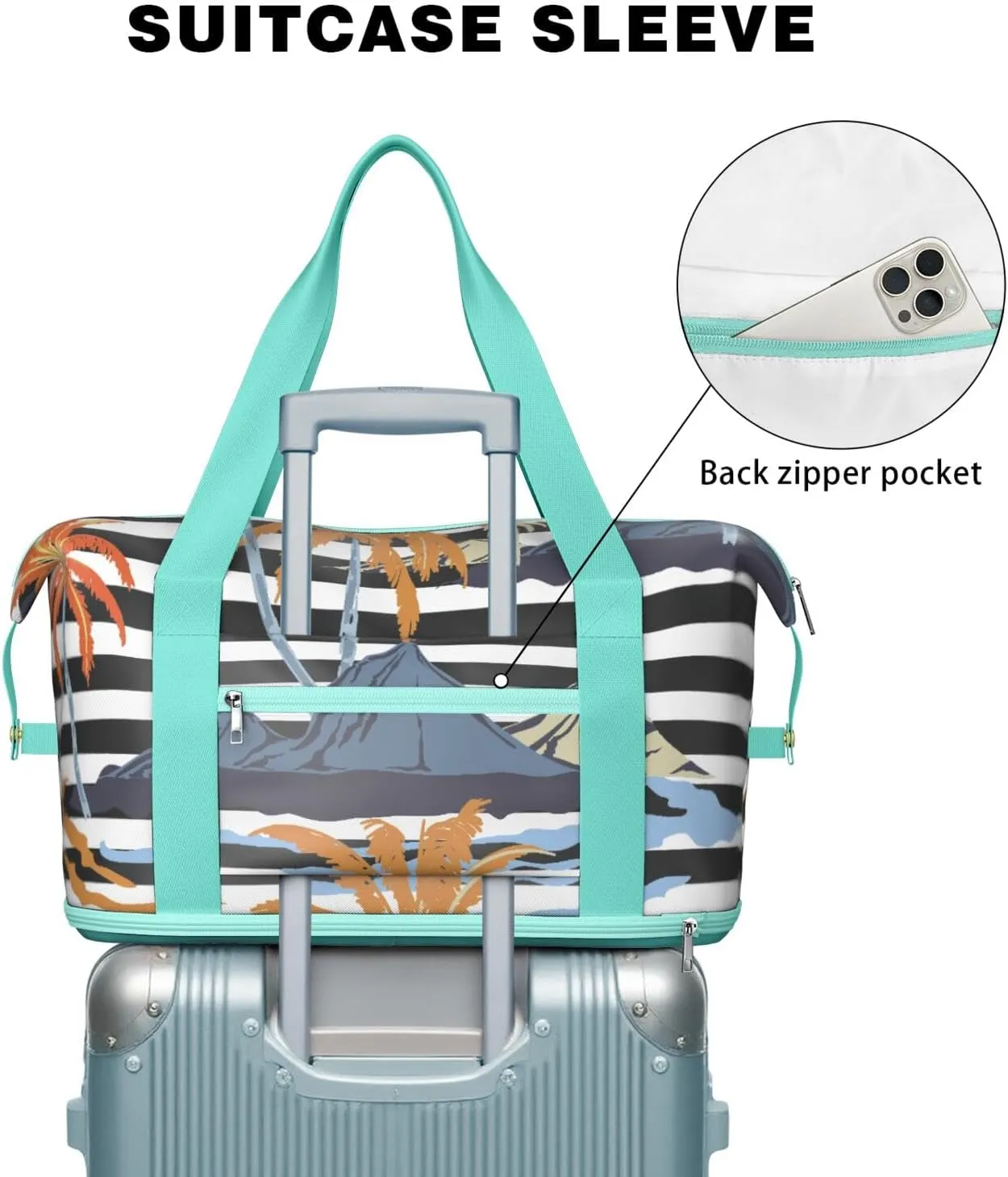 Travel Duffel Bag,Large Weekender Tote for Women,Gym Duffel Bag with Wet Pocket, Shoulder Weekender Overnight Bag for Women