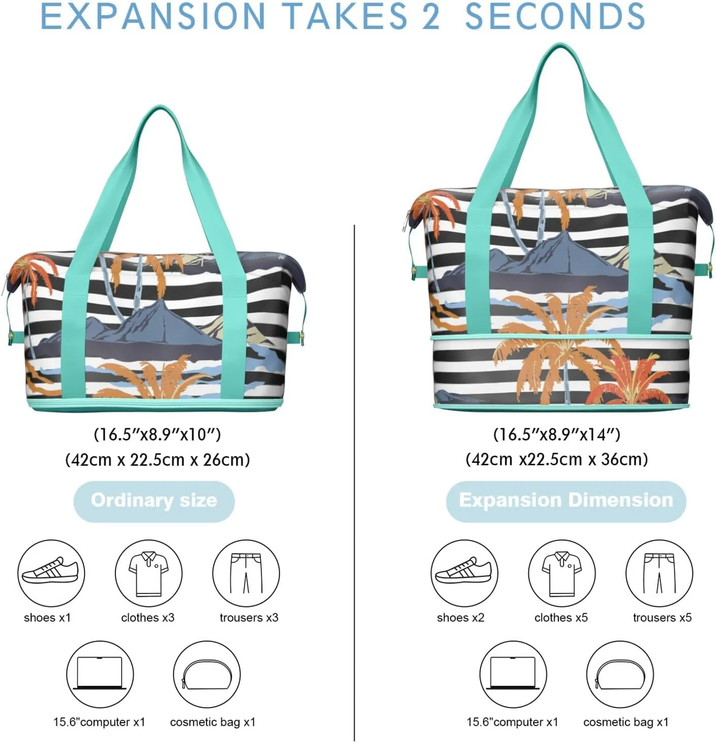 Travel Duffel Bag,Large Weekender Tote for Women,Gym Duffel Bag with Wet Pocket, Shoulder Weekender Overnight Bag for Women