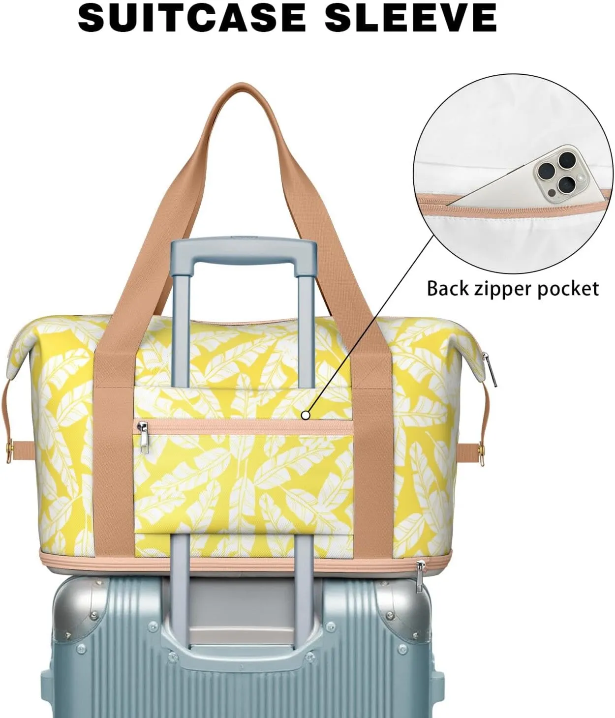 Travel Duffel Bag,Large Weekender Tote for Women,Gym Duffel Bag with Wet Pocket, Shoulder Weekender Overnight Bag for Women