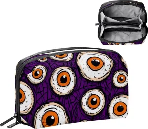Travel Electronic Organizer, Halloween Eyeballs Pattern Portable Tech Bag, Electronic Accessories Pouch, Waterproof Cable Case for Charger Power Bank USB SD Card Earphone