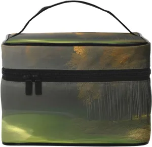 Travel Makeup Bag for Women Portable Cosmetic Bags Large Capacity Toiletry Bag Golf Course Make up Organizer with Handle Travel Essentials Cosmetic Bag Case Organizer