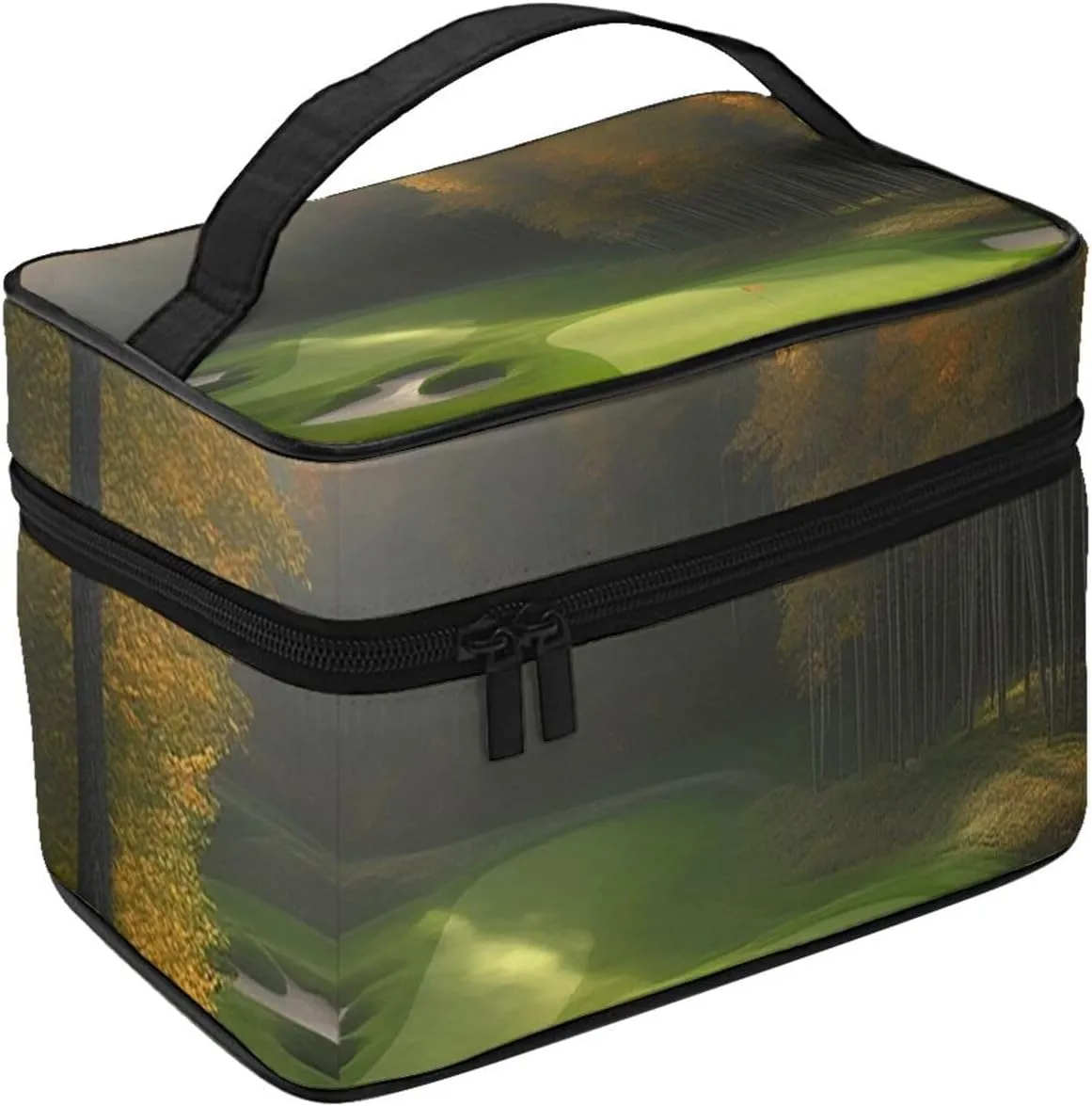 Travel Makeup Bag for Women Portable Cosmetic Bags Large Capacity Toiletry Bag Golf Course Make up Organizer with Handle Travel Essentials Cosmetic Bag Case Organizer