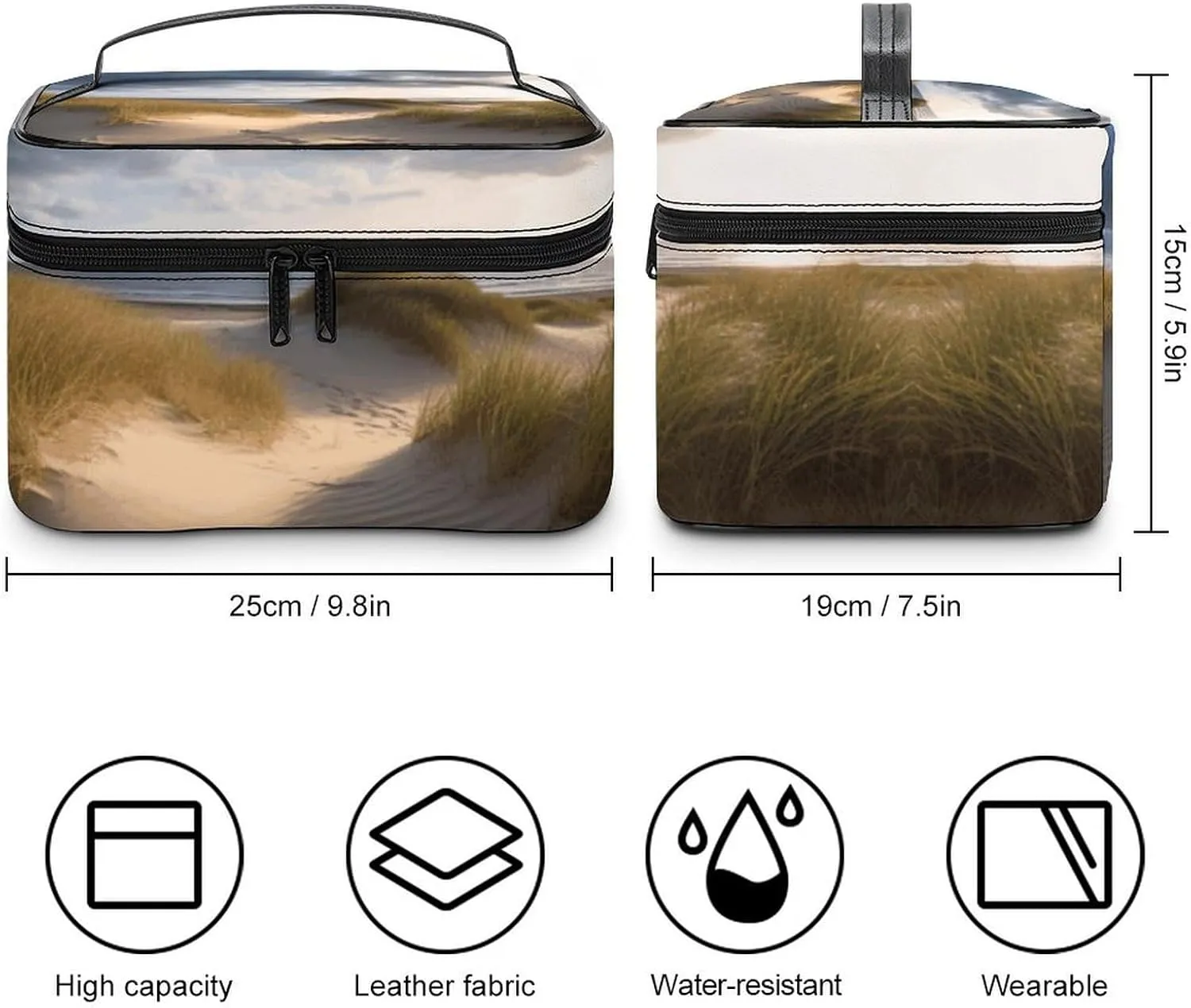 Travel Toiletry Bag for Women And Men,Beach Dunes Toiletry Organizer, Makeup Bag Travel Organizer for Shampoo,Toiletries